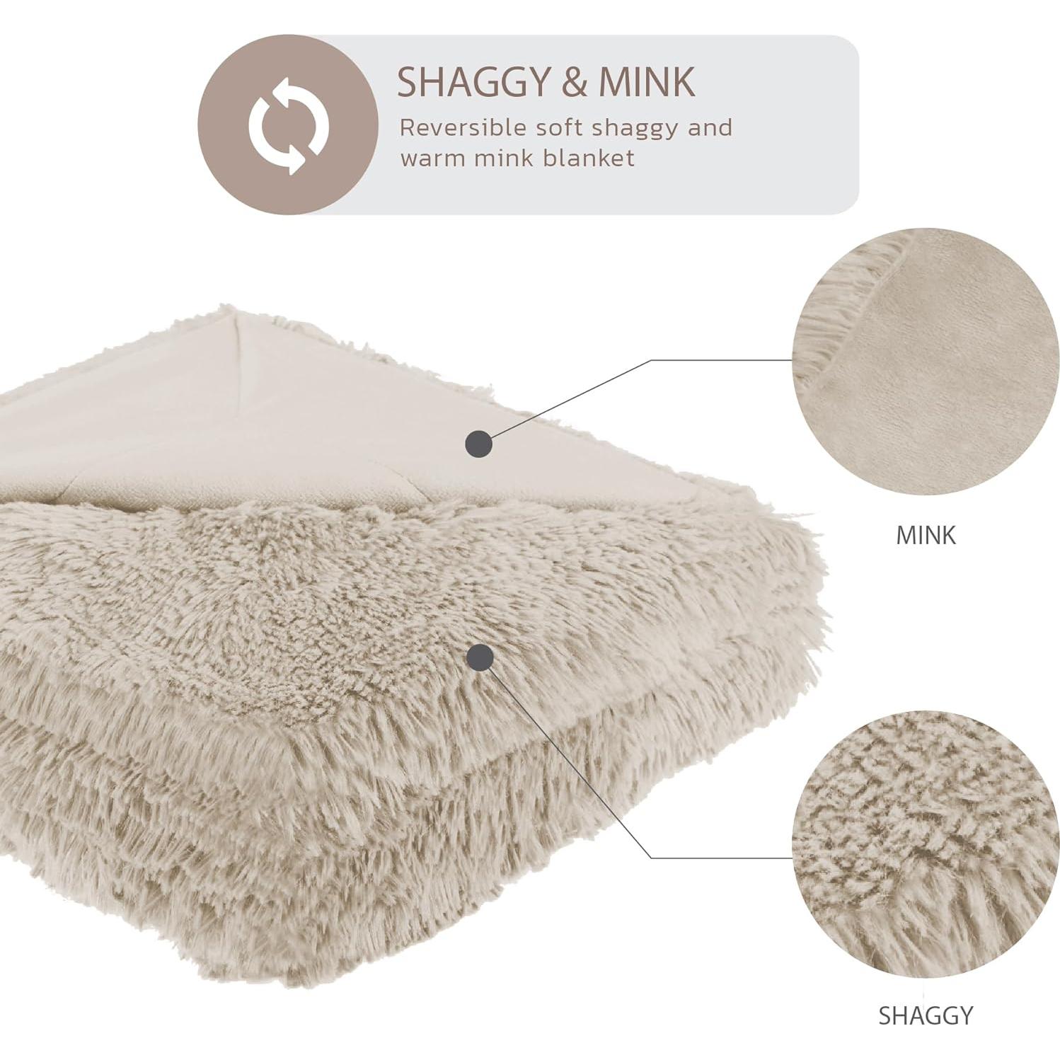 Manta Reversible Ultra Suave Hyde Lane 50x60 Beige/Kahki