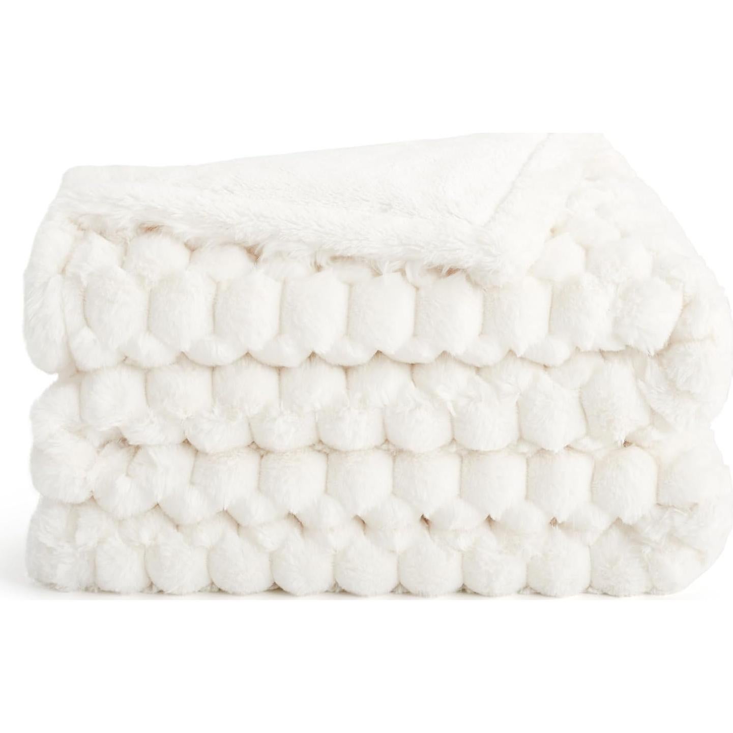 Manta de Piel Sintética Aston & Arden 178x127 cm Marfil Cottontail