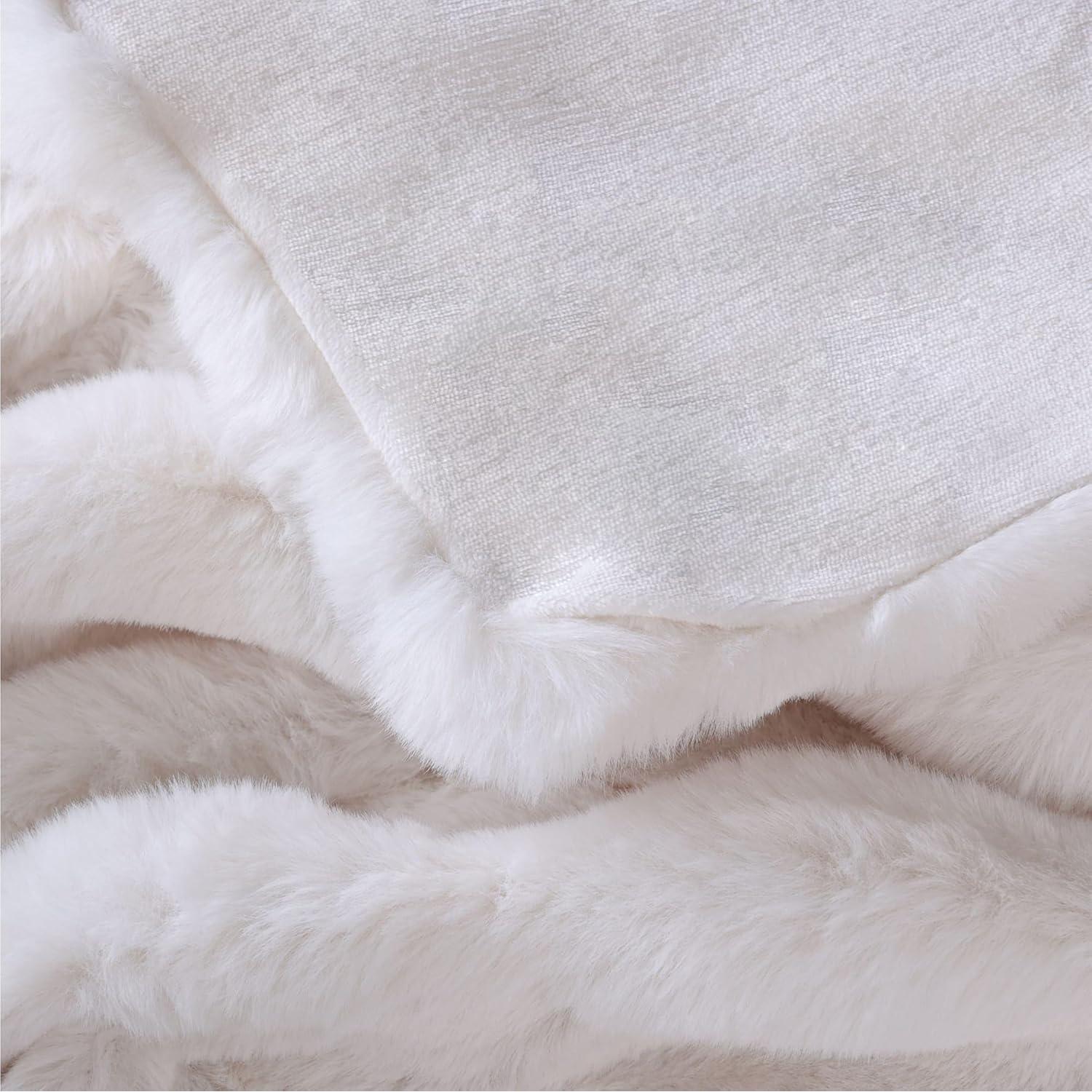Manta de Piel de Conejo Falsa BlanketSolution 127x152 cm Crema Beige