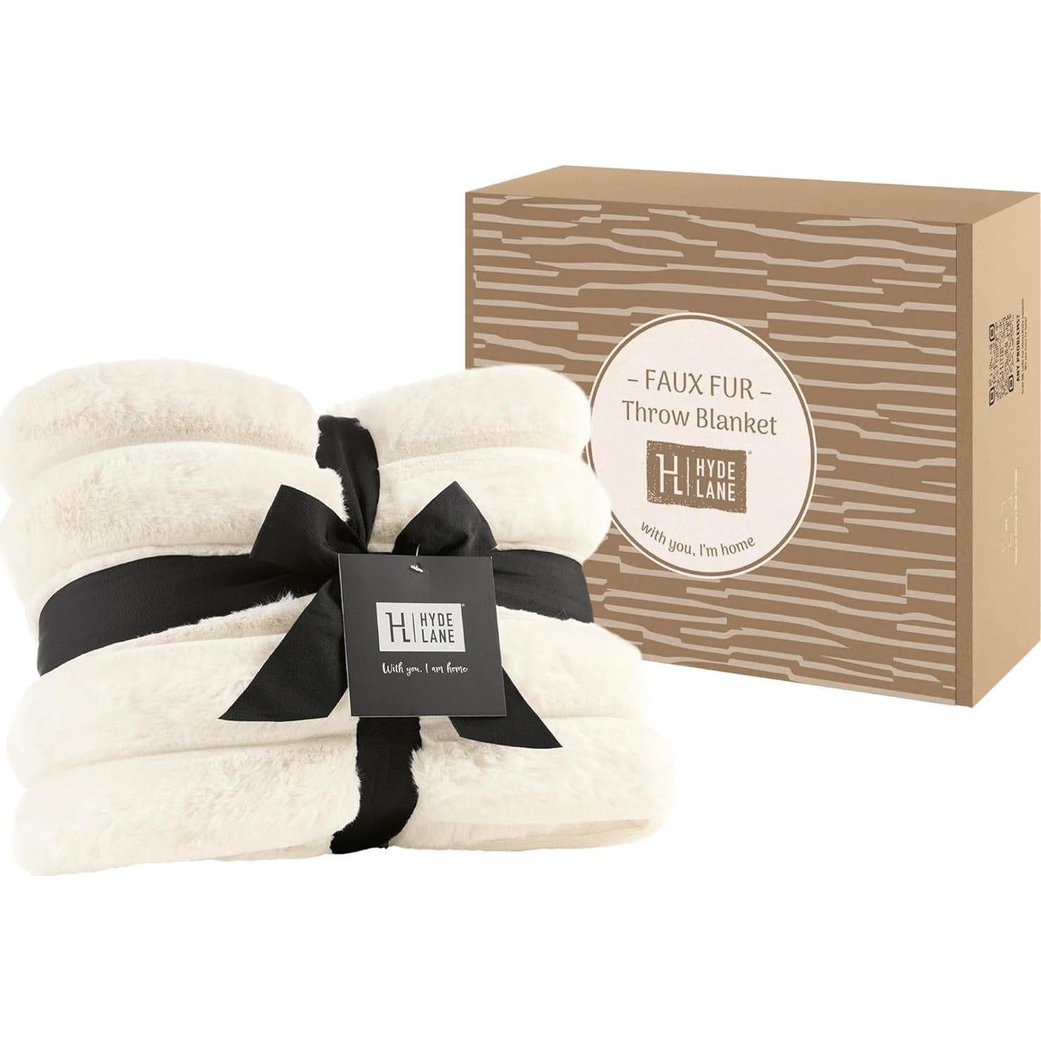 Manta de piel sintética Hyde Lane 127x152cm Crema 750GSM