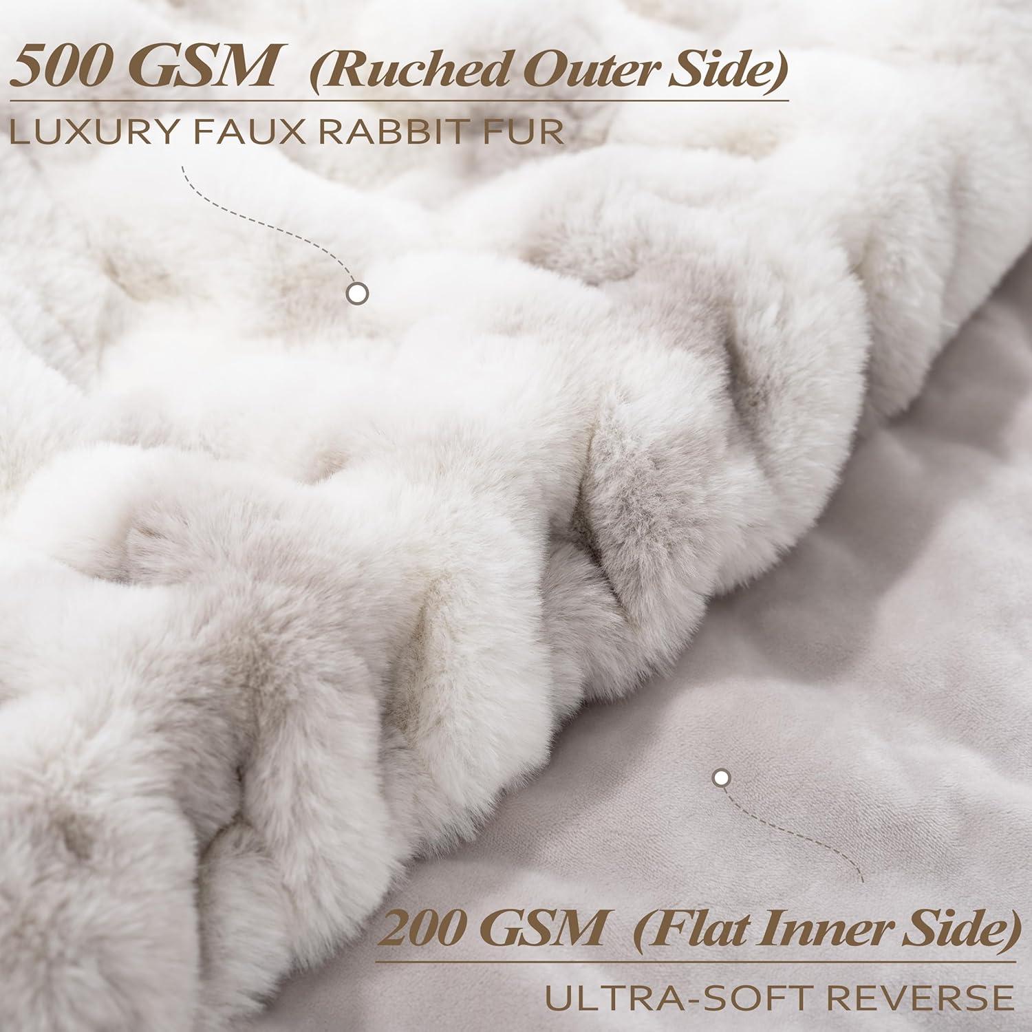 Manta de Piel Sintética Touchat 127x152cm Gris Tie-dye 700 GSM