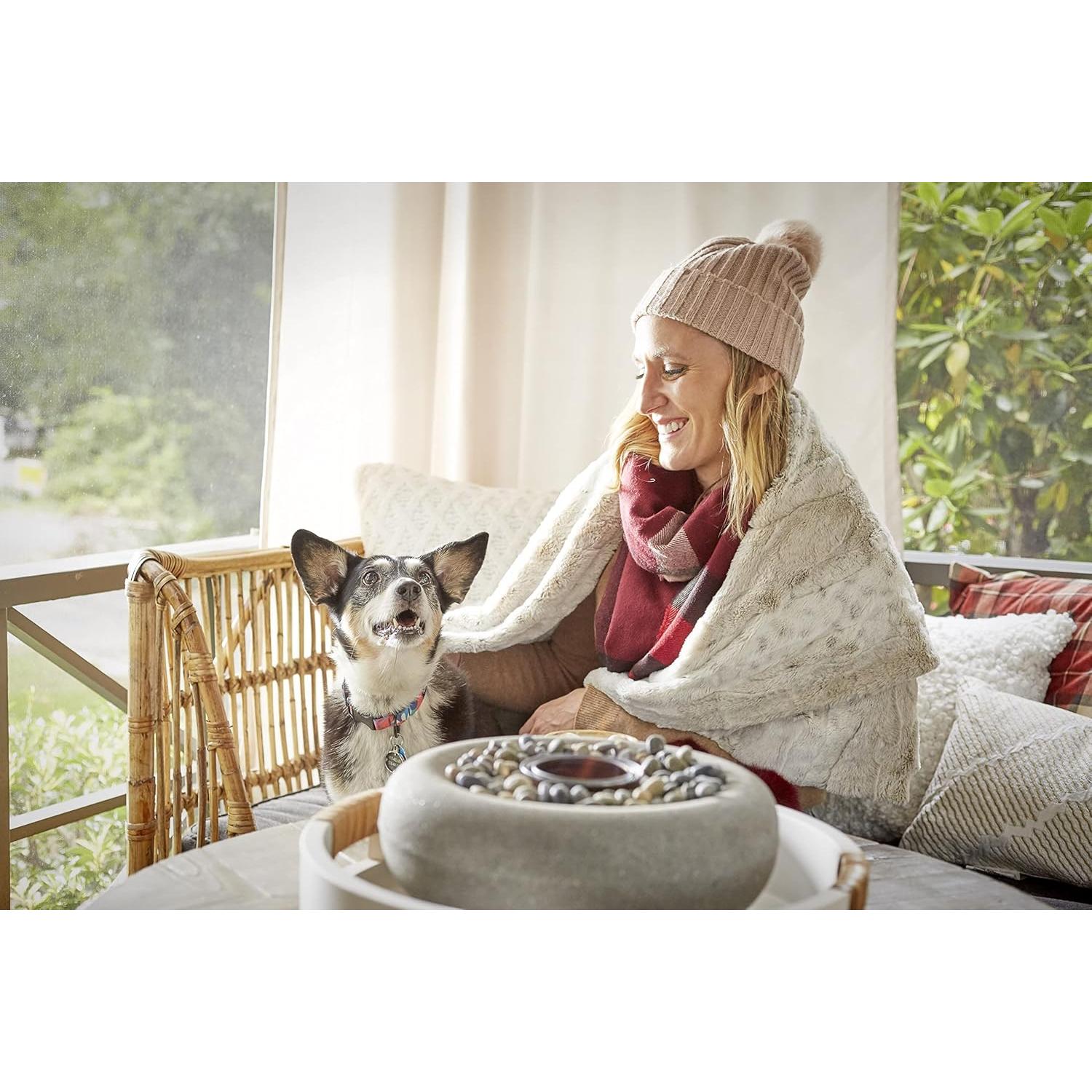 Manta de piel sintética Peri Home Leopardo Marfil 127x152 cm