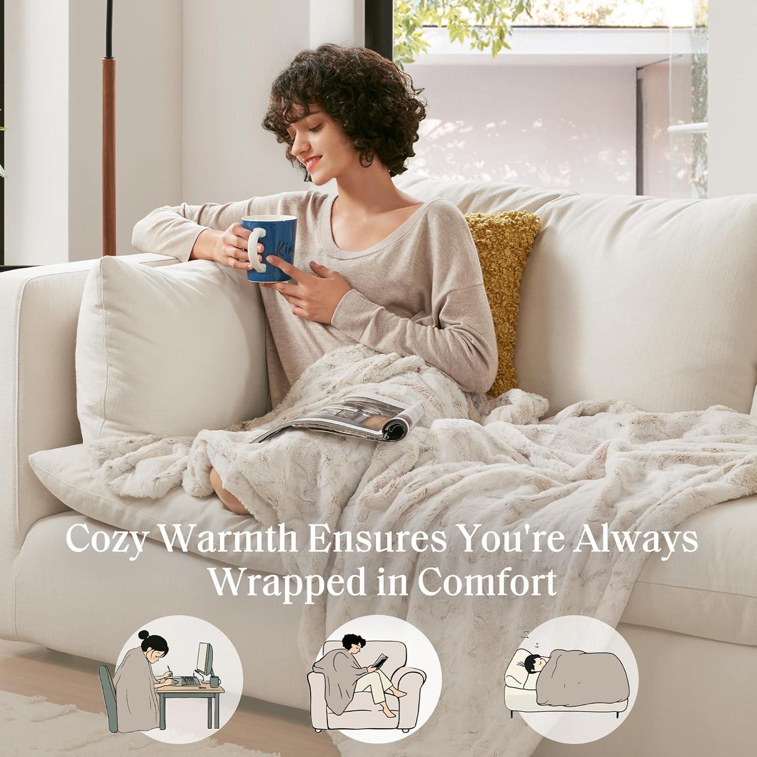 Manta Reversible de Piel Sintética Madison Park Zuri 127x152 cm