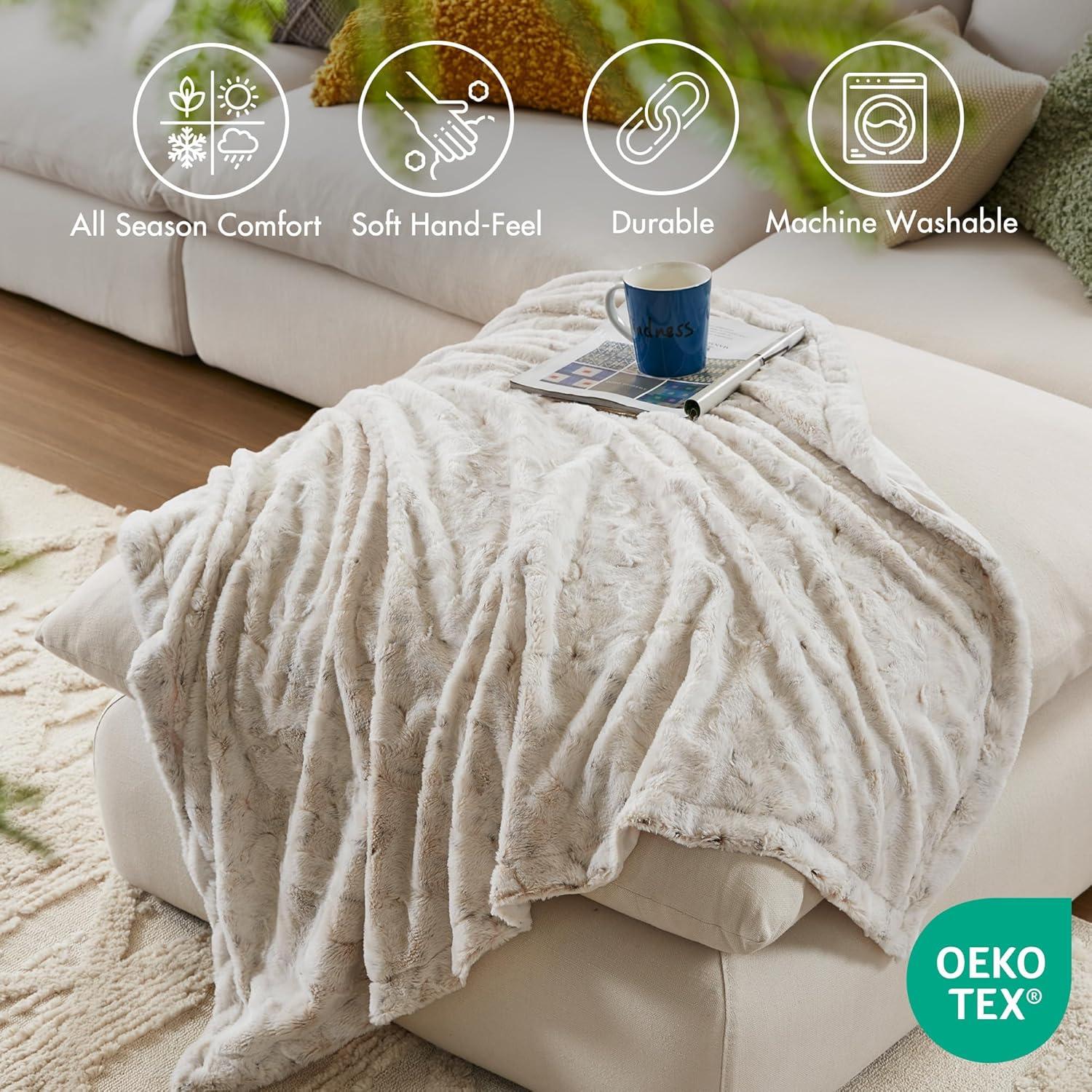 Manta Reversible de Piel Sintética Madison Park Zuri 127x152 cm