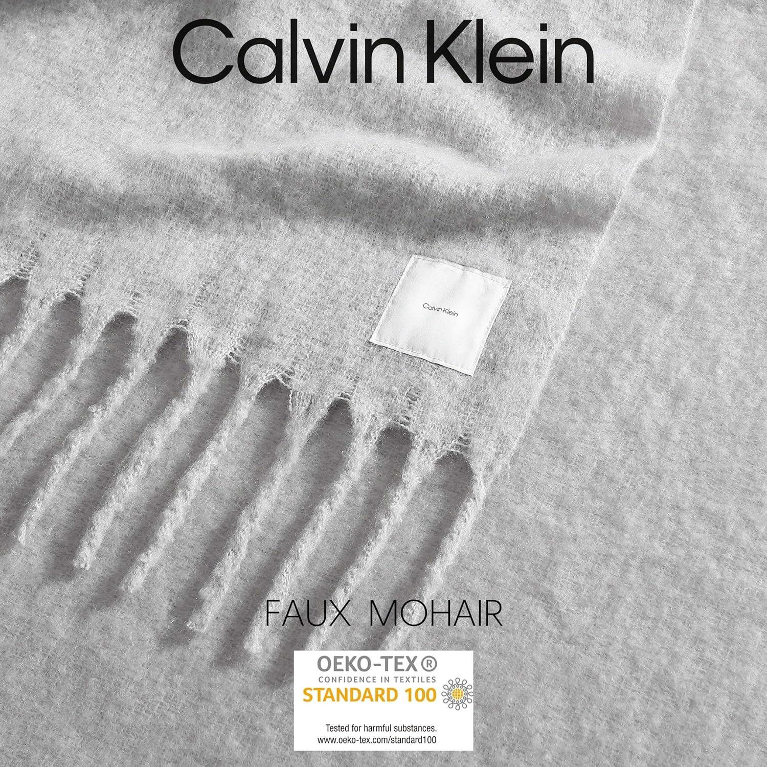 Manta de Lanzar Calvin Klein 178x127 cm Imitación Mohair Gris