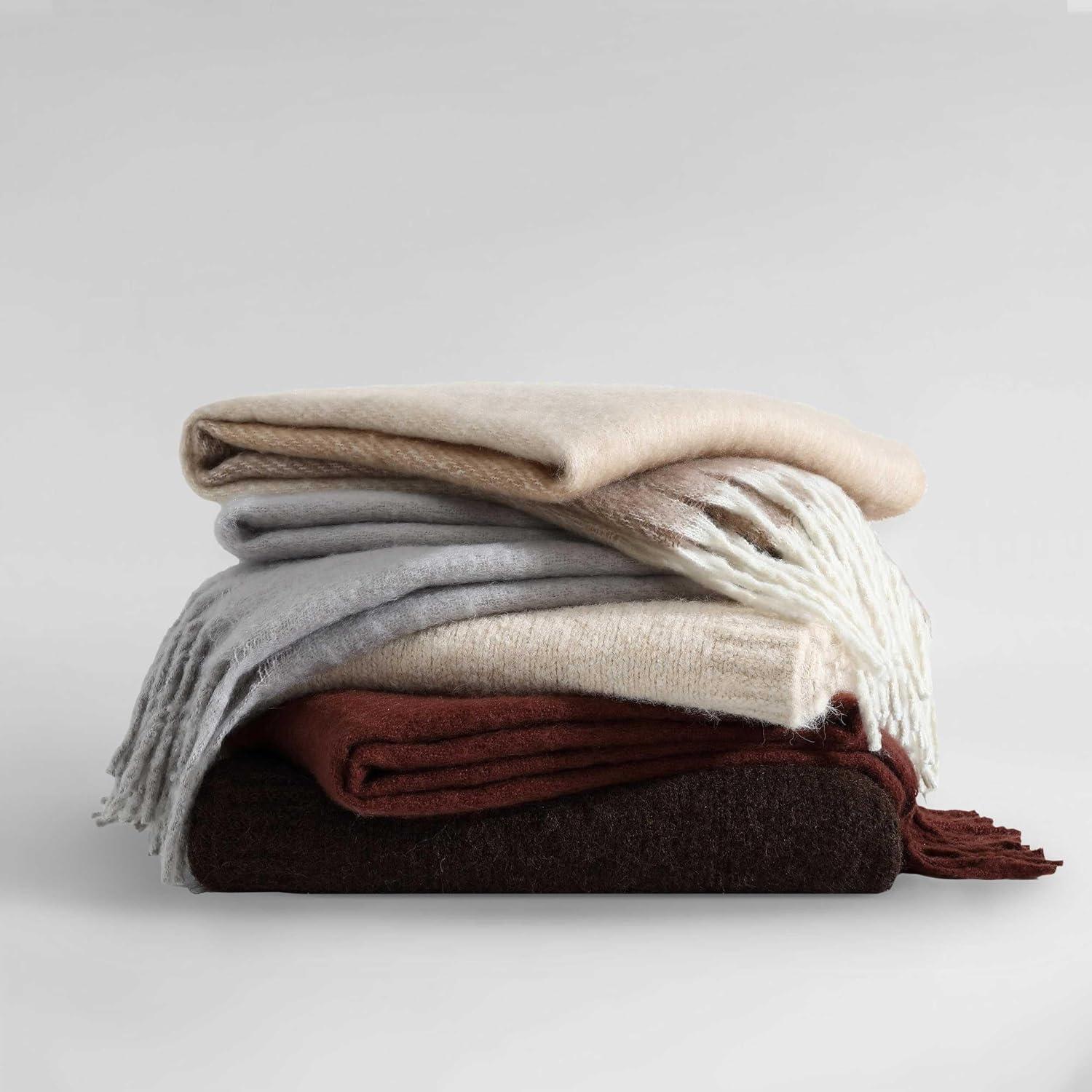 Manta de Lanzar Calvin Klein 178x127 cm Imitación Mohair Gris