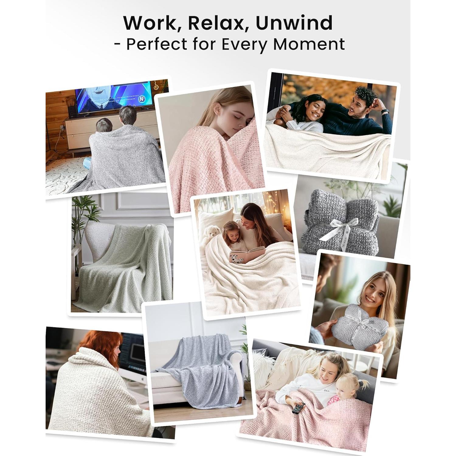 Manta Suave Gris Blunique 127x152 cm para Sofá y Cama