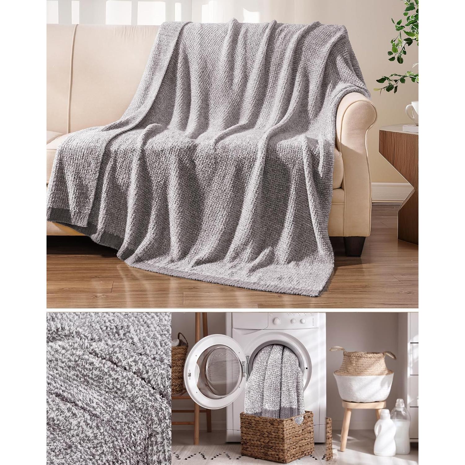 Manta Suave Gris Blunique 127x152 cm para Sofá y Cama