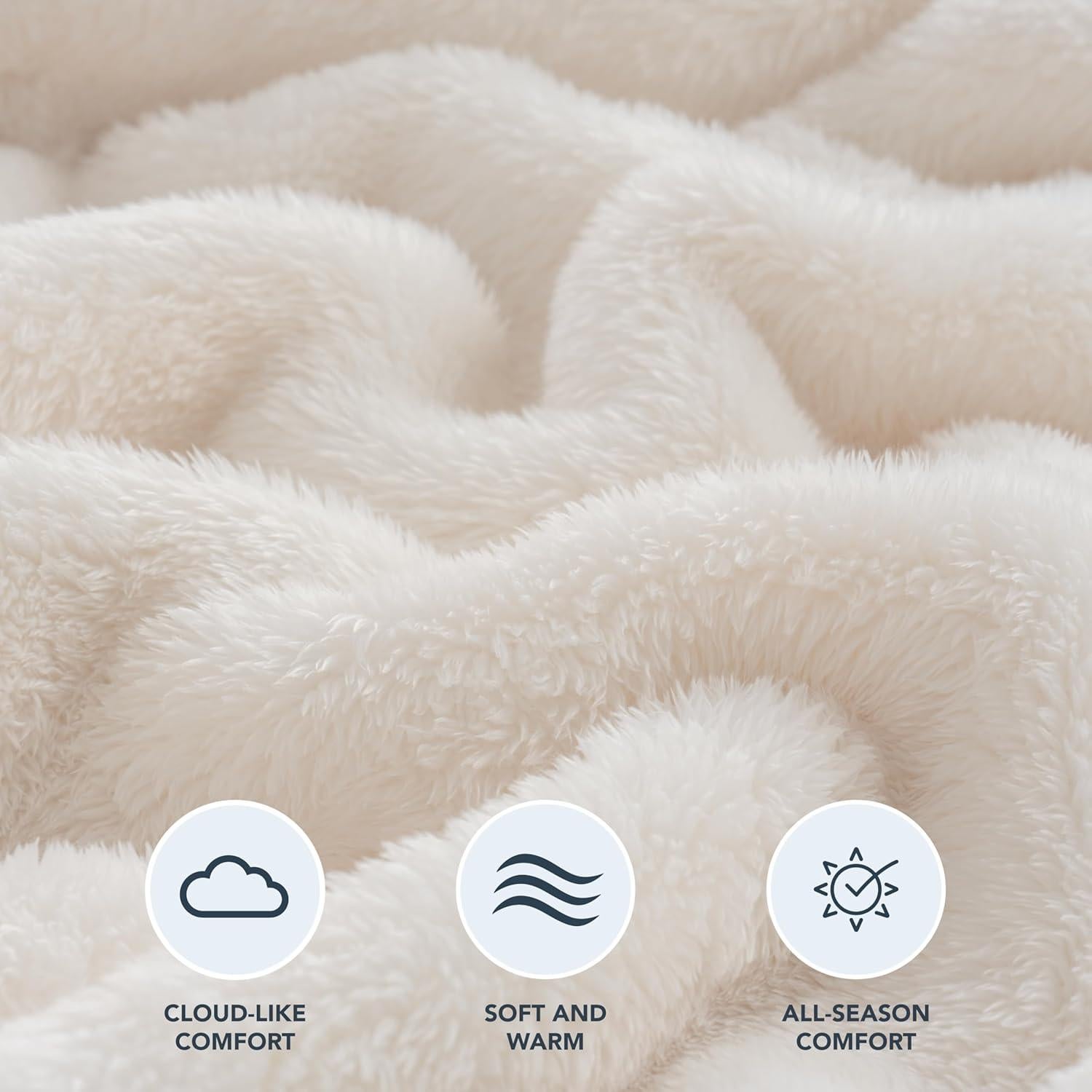 Manta de Lanzamiento Berkshire Blanket Esponjosa 127x152cm Crema