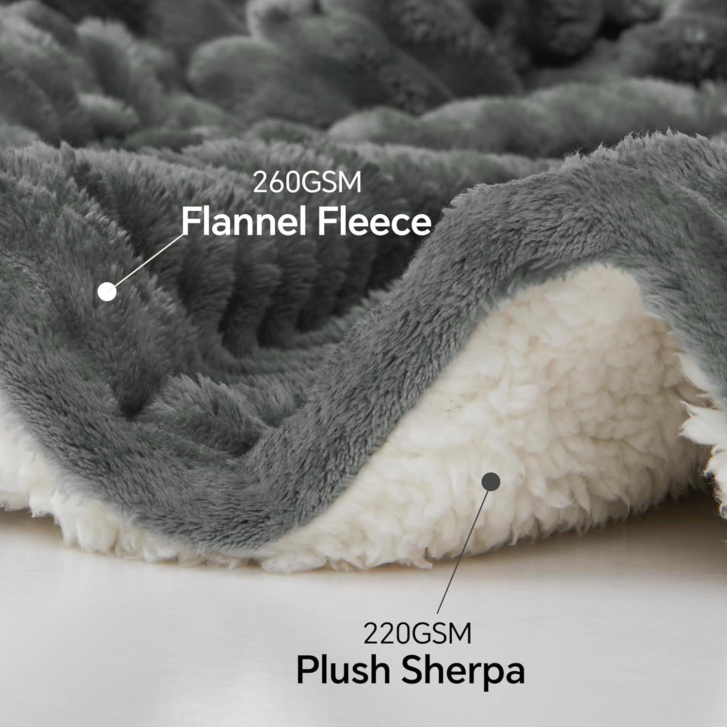 Manta Sherpa INFIIXSO Gris 127x152 cm Suave y Cálida