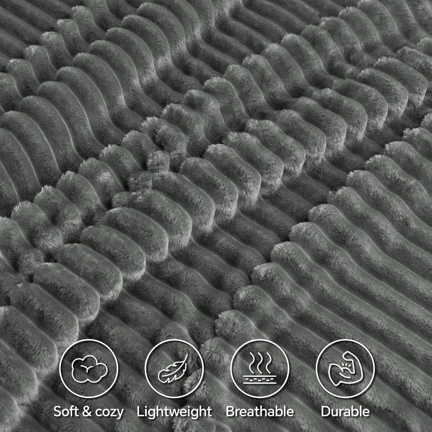 Manta Sherpa INFIIXSO Gris 127x152 cm Suave y Cálida