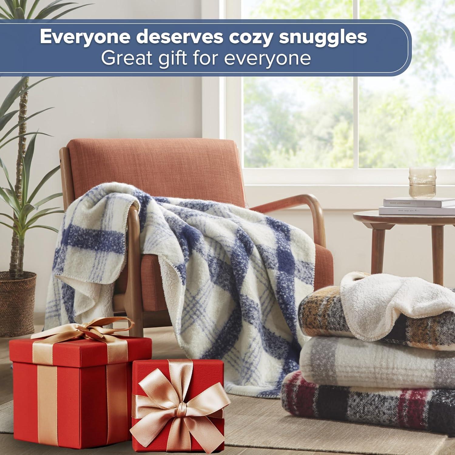 Manta de lana sintética Woolrich 127x152cm Beige Sherpa