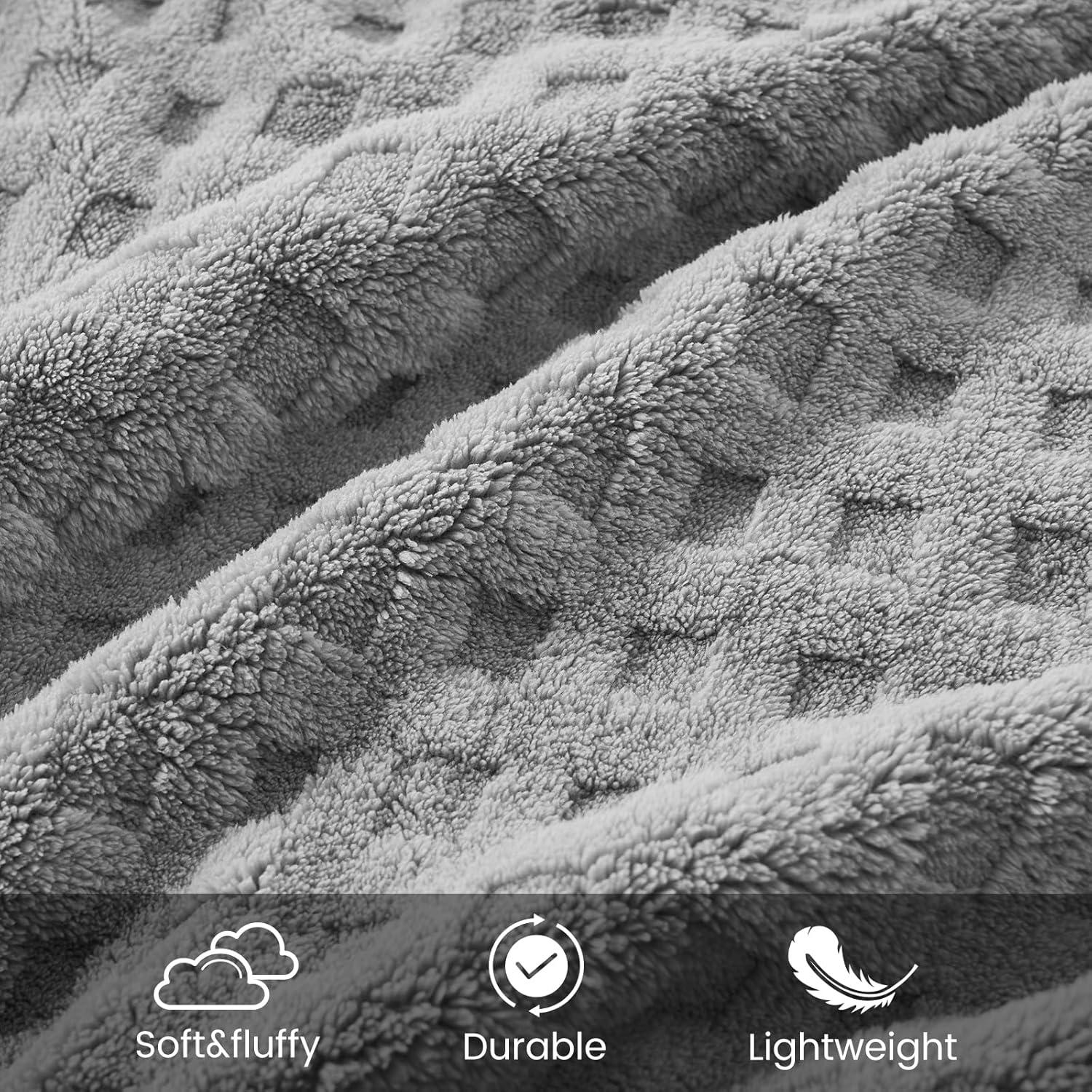 Manta Waffle Cozy Bliss 127x152 cm Gris Claro Suave