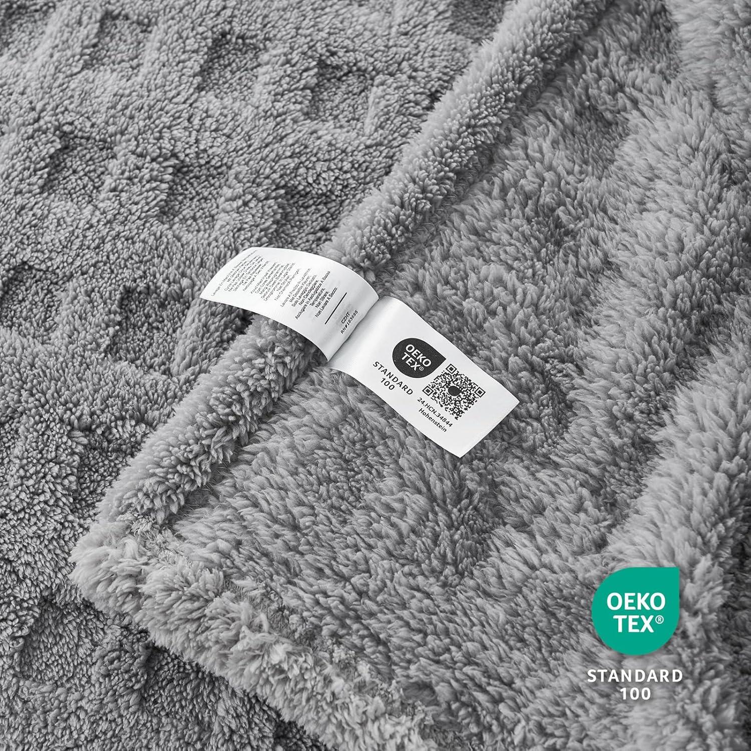 Manta Waffle Cozy Bliss 127x152 cm Gris Claro Suave