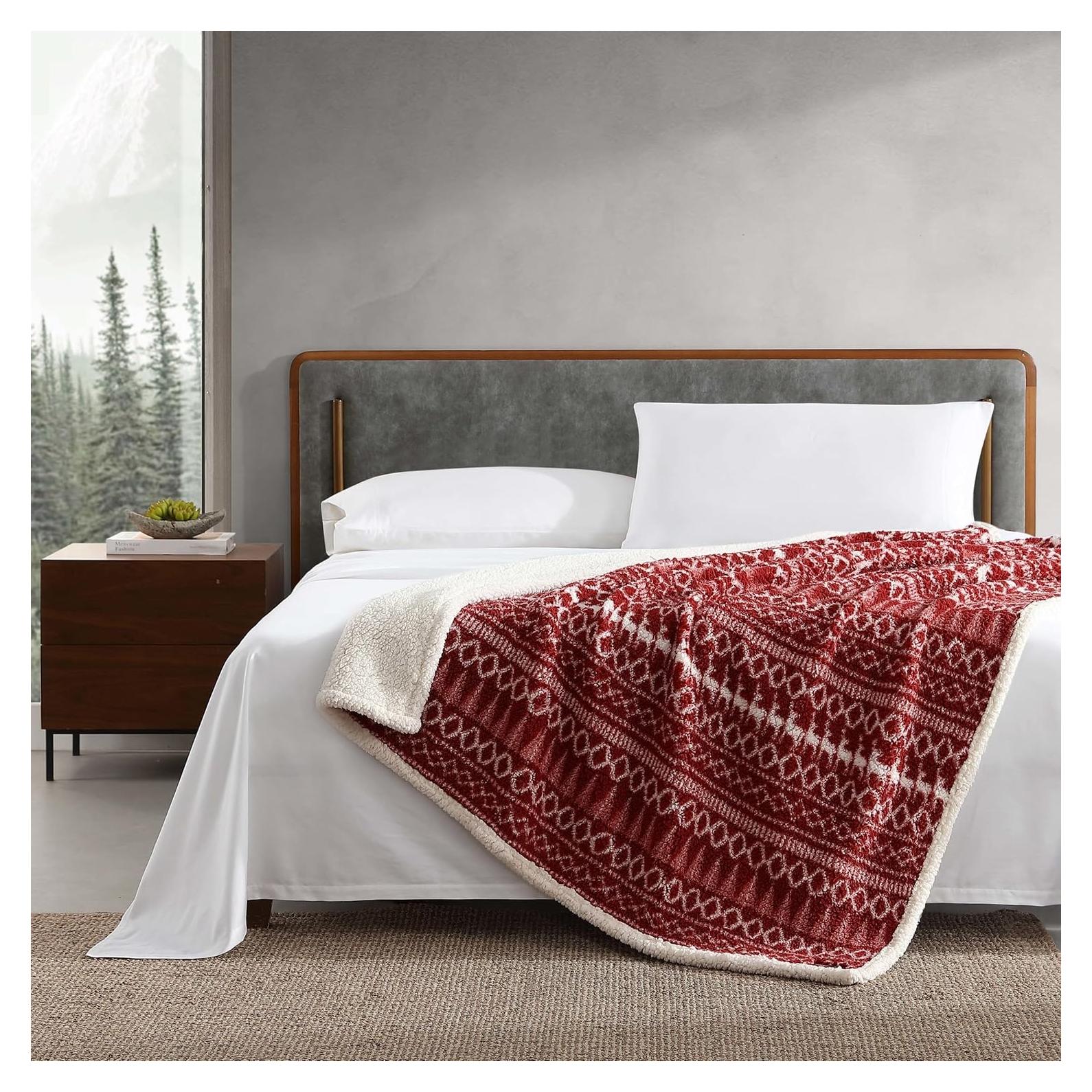 Manta de Lanzar Eddie Bauer Reversible Sherpa 152x127 cm