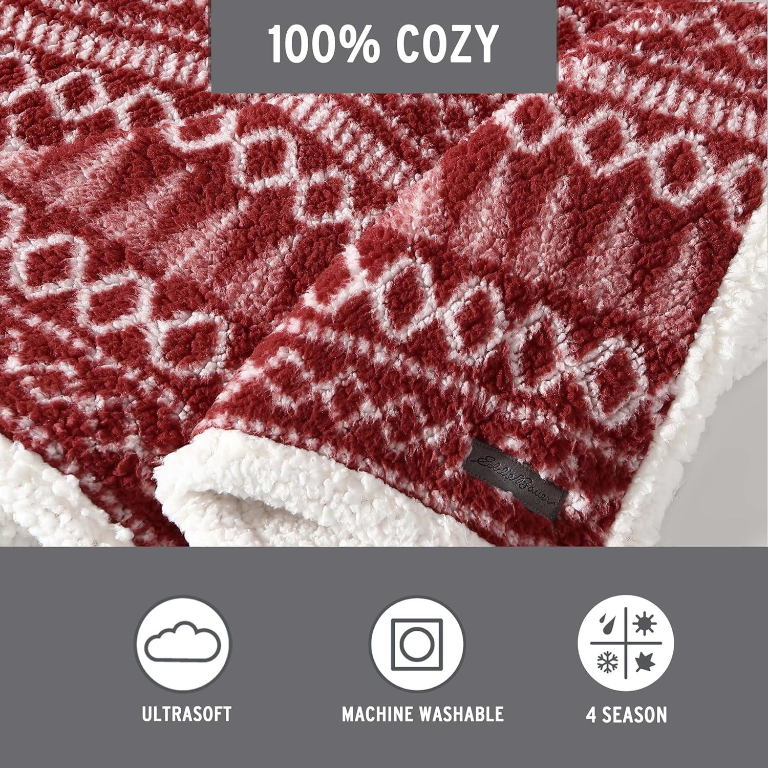 Manta de Lanzar Eddie Bauer Reversible Sherpa 152x127 cm