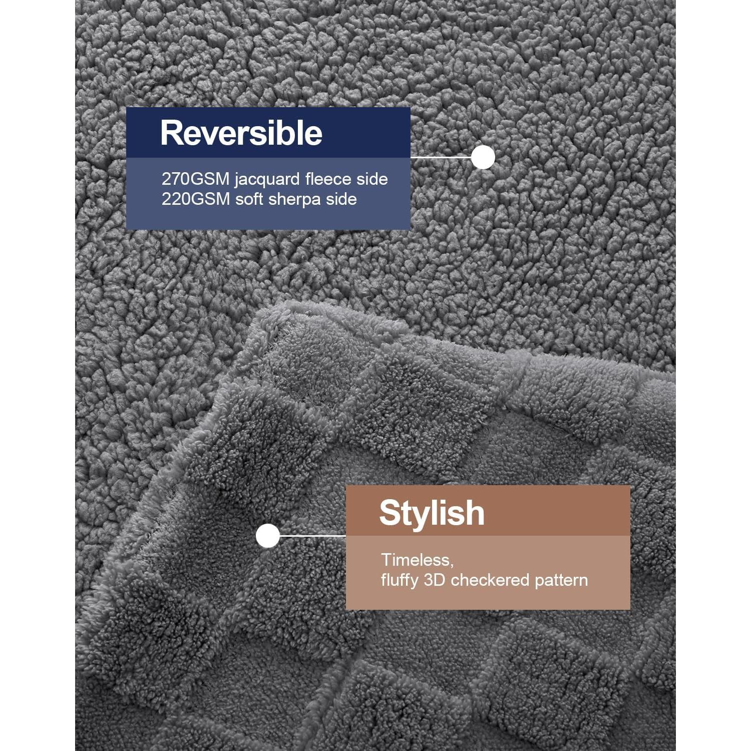 Manta Pawque Gris 127x152 cm Reversible Sherpa Franela