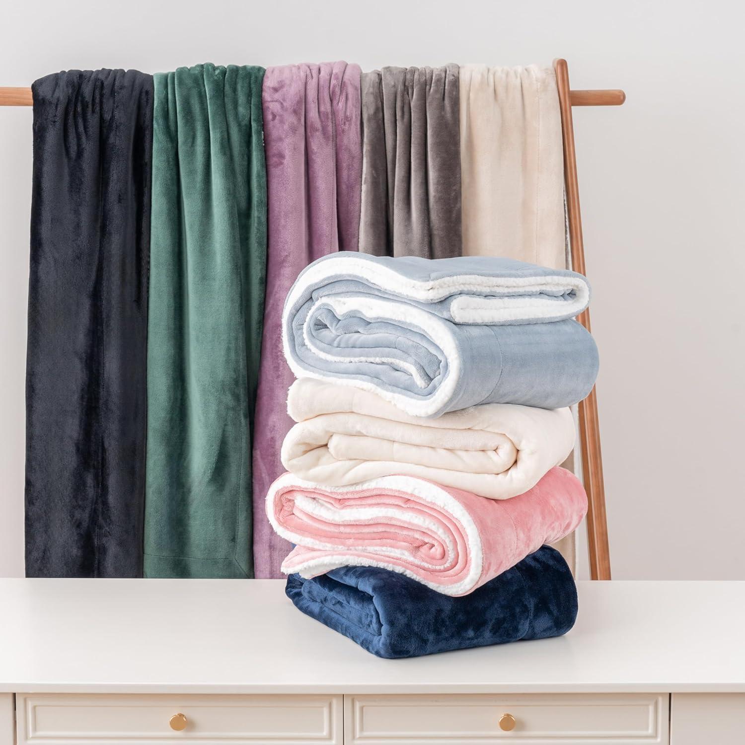 Manta de Lanzar Berkshire Blanket Sherpa Azul Polar 127x152 cm