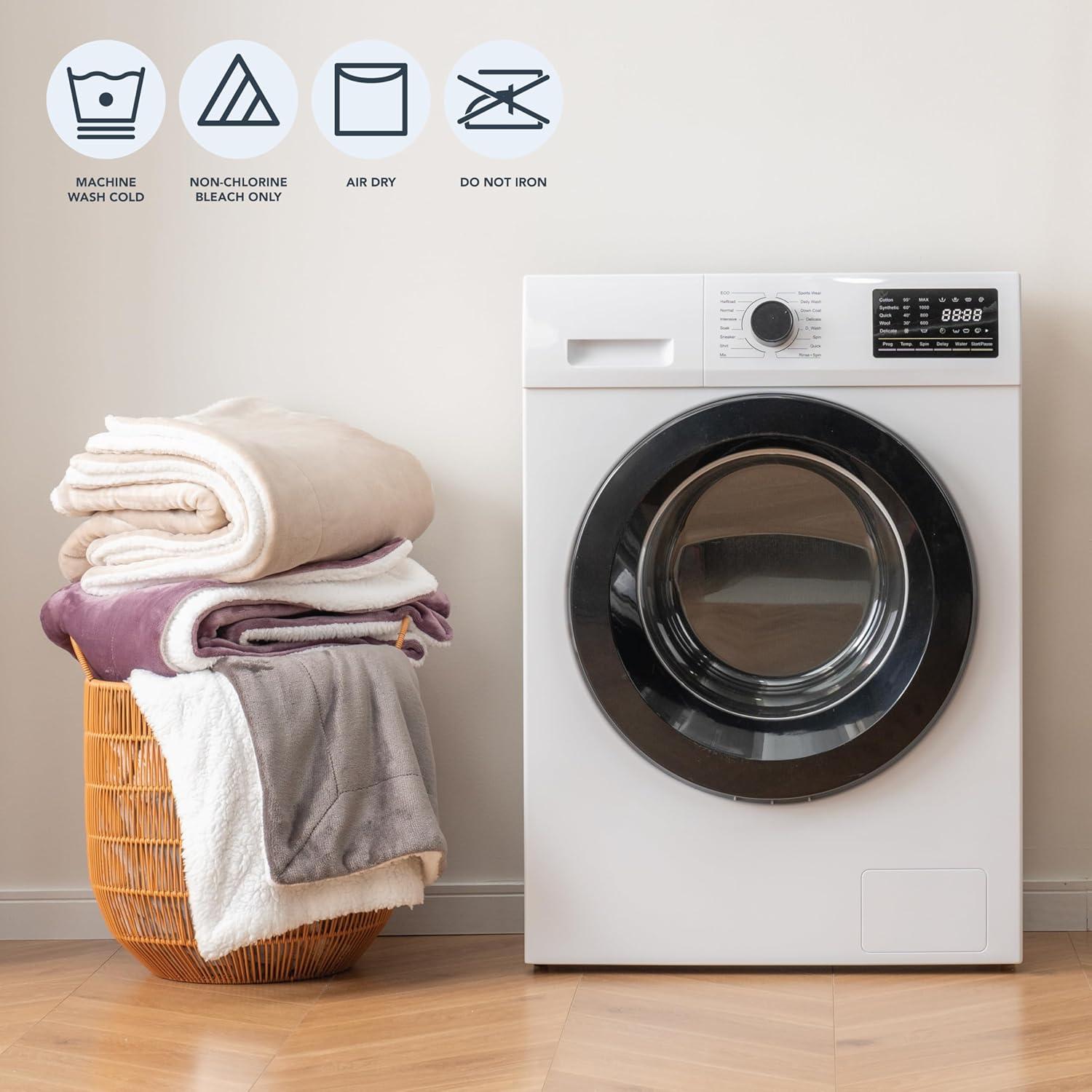 Manta de Lanzar Berkshire Blanket Sherpa Azul Polar 127x152 cm