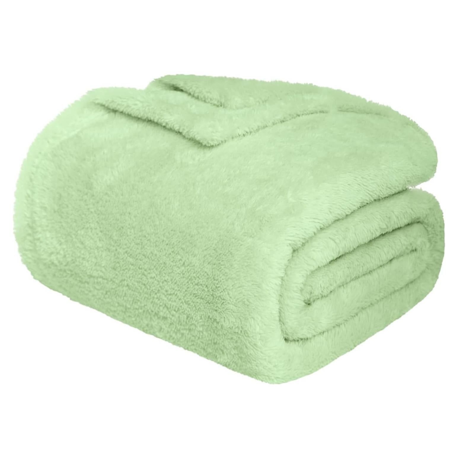 Manta de lana Sherpa Genérica King 264x229 cm Verde Salvia
