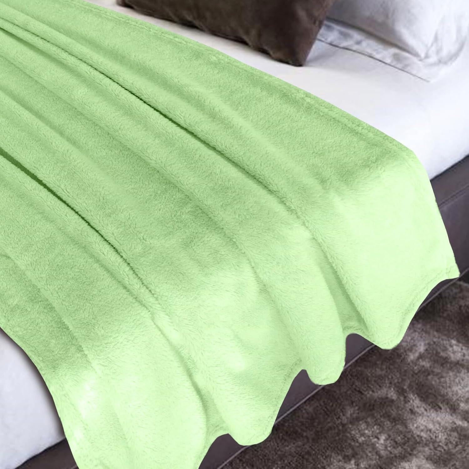 Manta de lana Sherpa Genérica King 264x229 cm Verde Salvia
