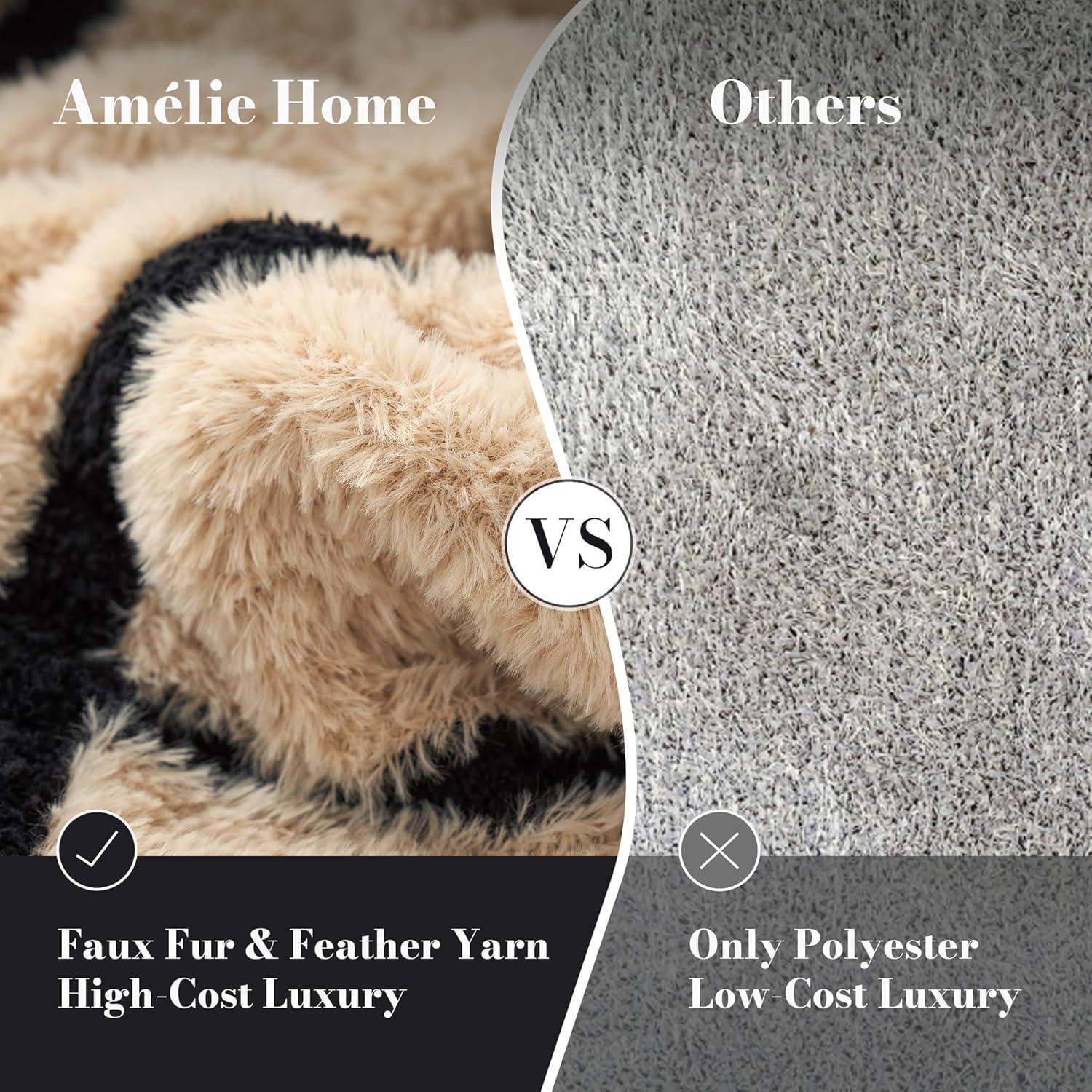 Manta de Tiro Amélie Home Cuadro Negro 127x152 cm Suave