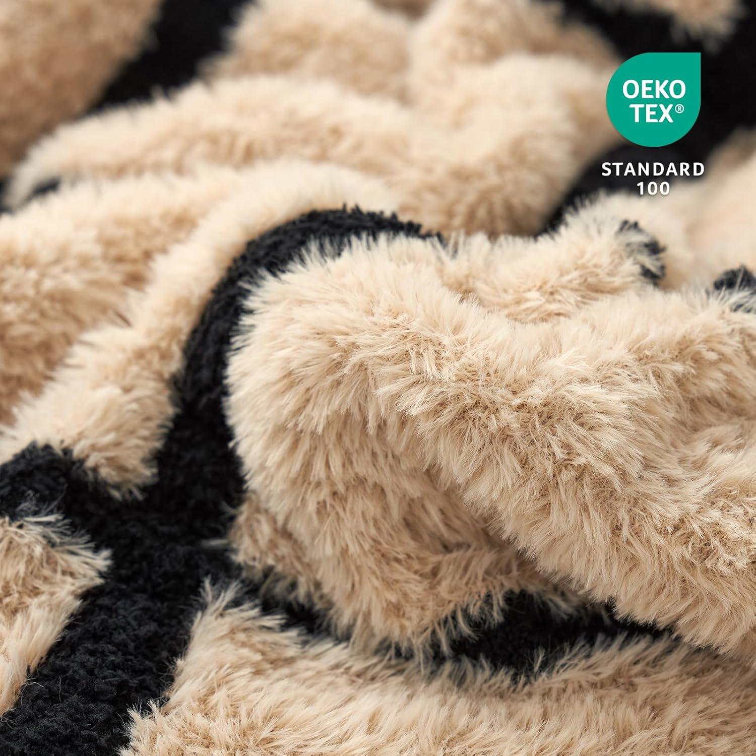 Manta de Tiro Amélie Home Cuadro Negro 127x152 cm Suave