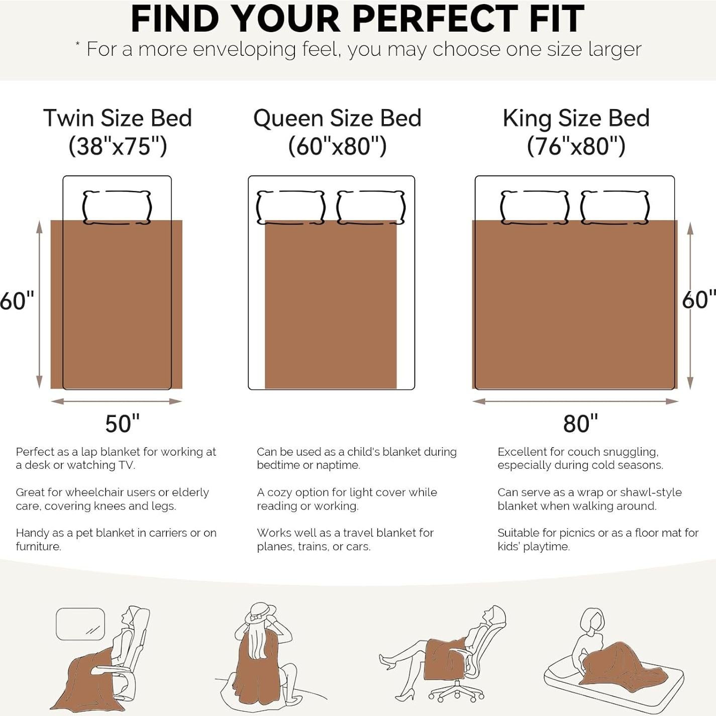 Manta LURKA de Sherpa Caqui 127x152 cm - Suave y Gruesa