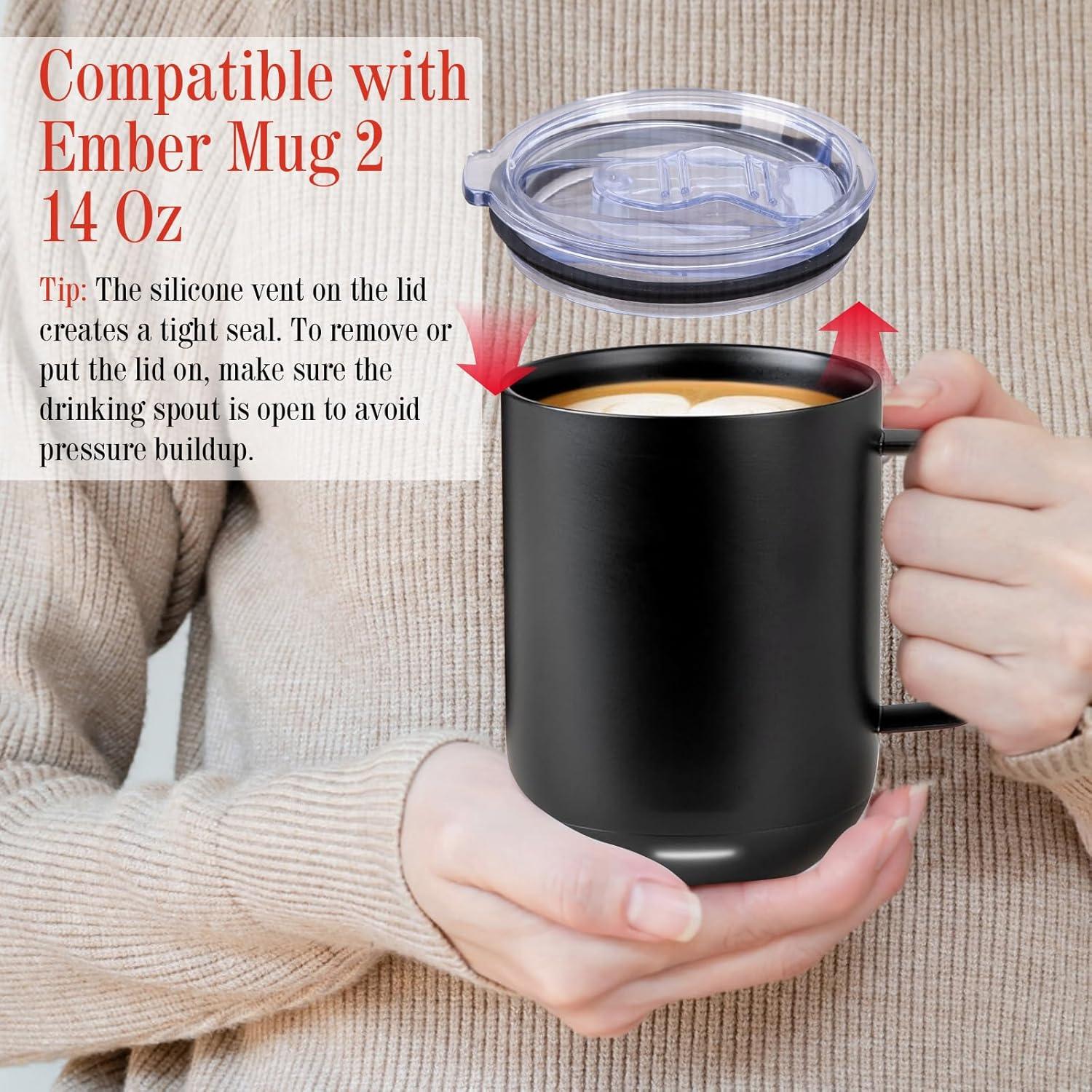 Tapa de Reemplazo TEITEAI para Taza Ember 14 oz a Prueba de Salpicaduras