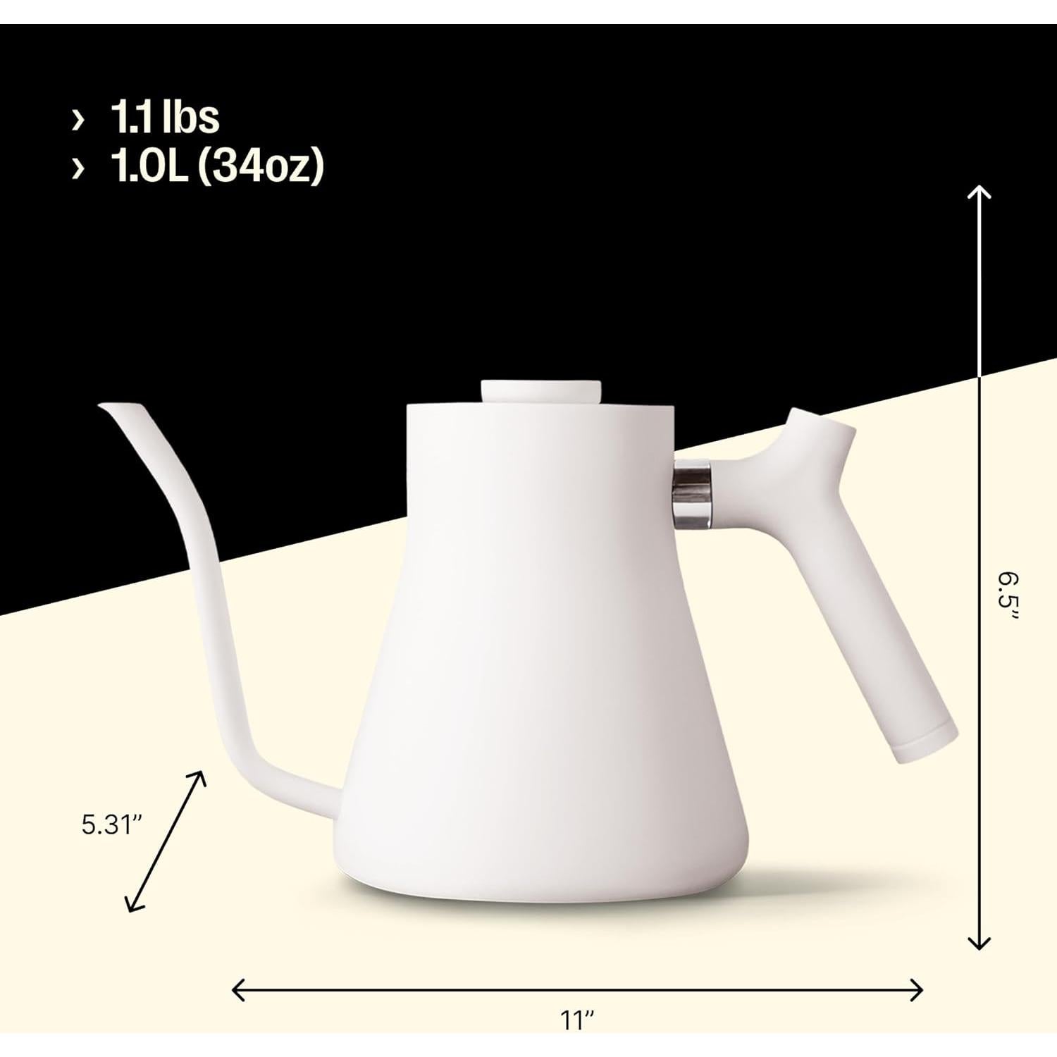 Tetera Fellow Stagg de Cuello de Ganso 1L Acero Inoxidable Blanco Mate