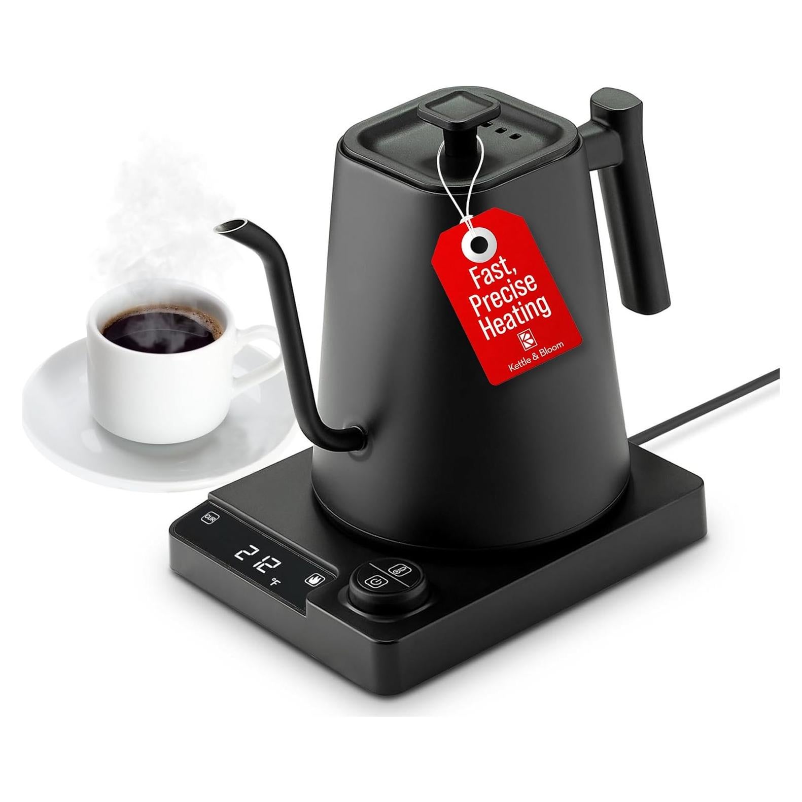Hervidor Eléctrico Kettle & Bloom 1L Cuello de Ganso Negro