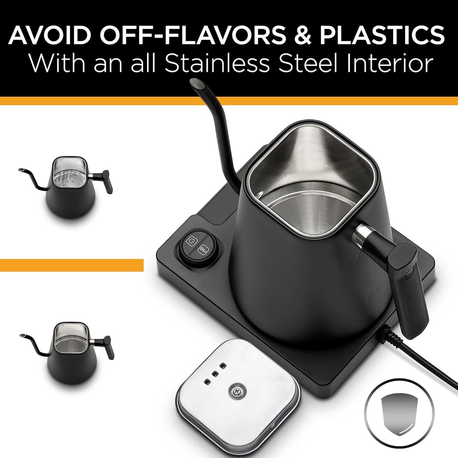 Hervidor Eléctrico Kettle & Bloom 1L Cuello de Ganso Negro