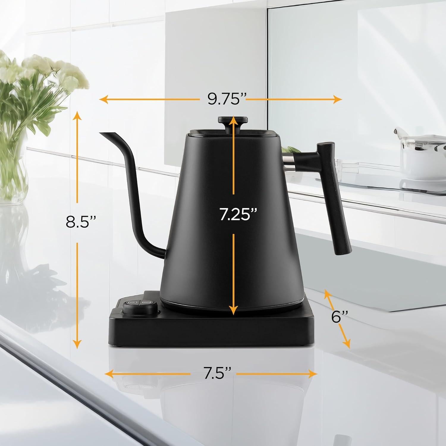 Hervidor Eléctrico Kettle & Bloom 1L Cuello de Ganso Negro