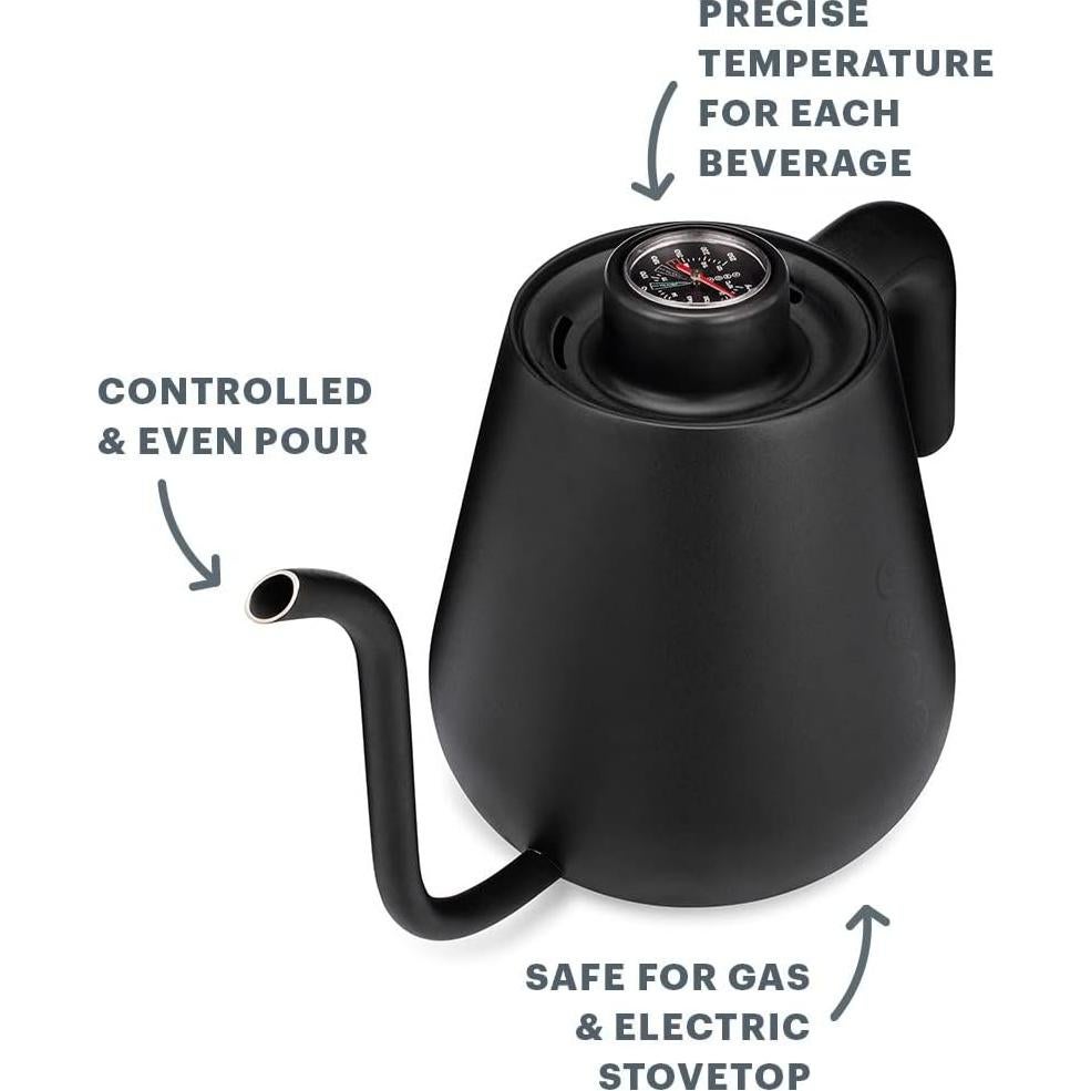 Hervidor de café y té Soma de acero inoxidable 1L negro