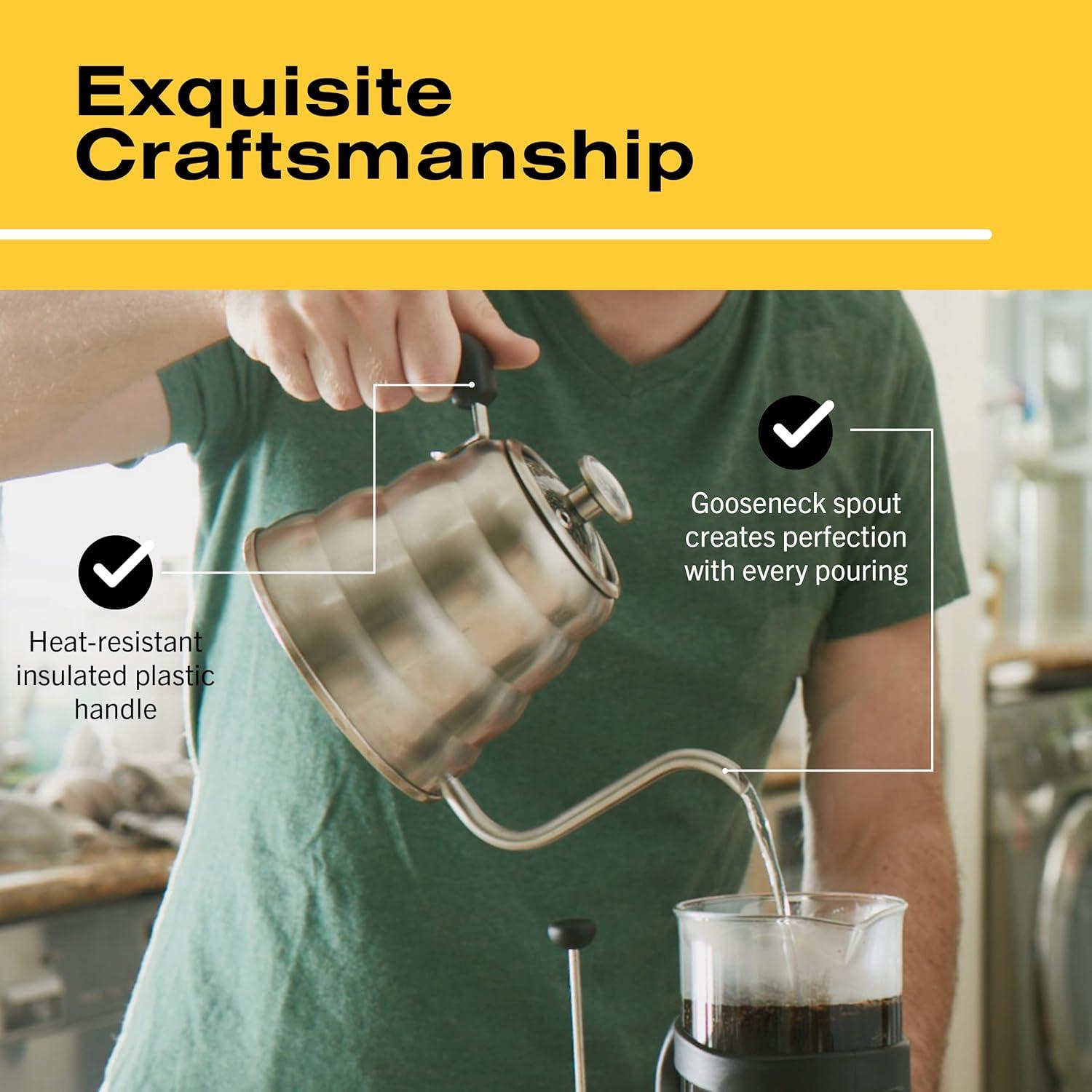 Tetera de Vierta Bean Envy 1.2L Acero Inoxidable Cuello de Ganso