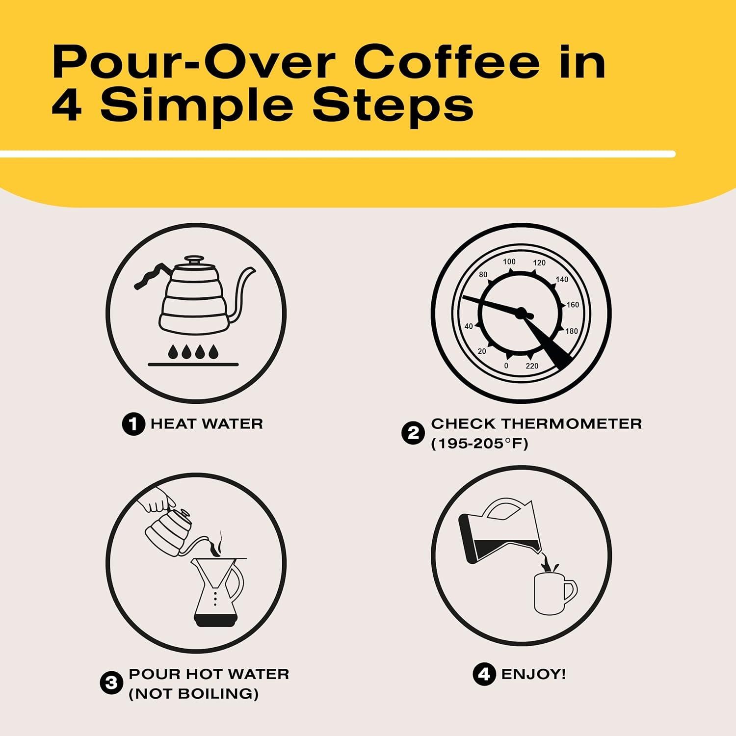 Tetera de Vierta Bean Envy 1.2L Acero Inoxidable Cuello de Ganso