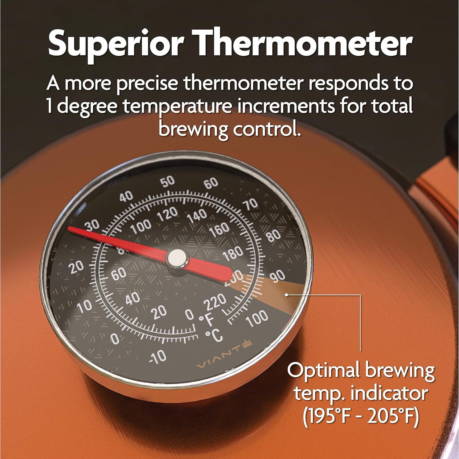 Tetera Vianté Gooseneck 1.18L Acero Inoxidable Cobre