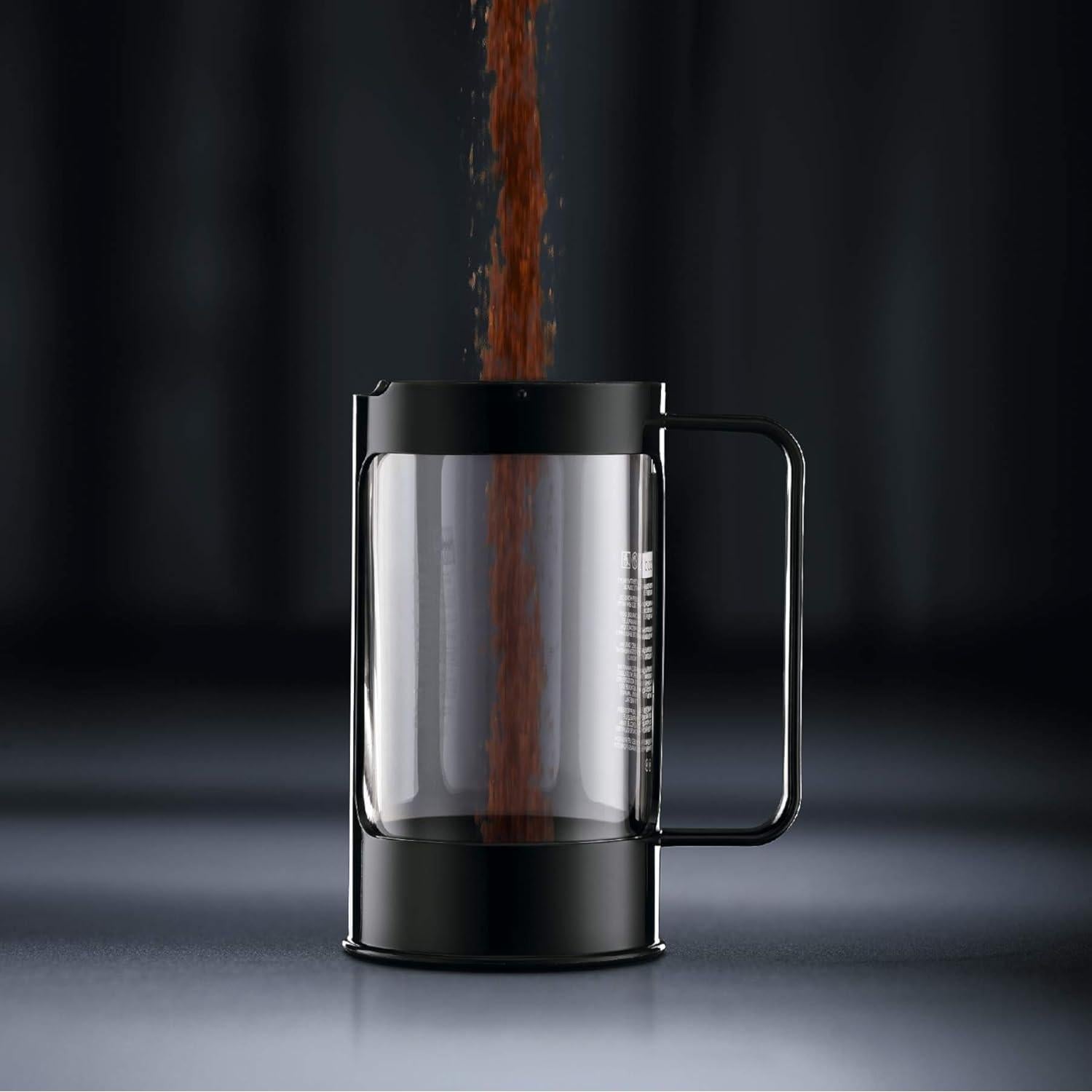 Cafetera de Prensa Francesa Bodum Bean 8 Tazas 1.01L Negra