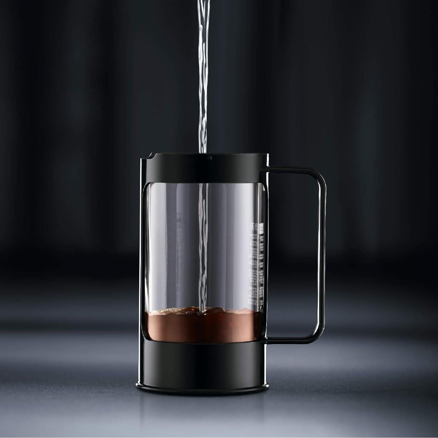 Cafetera de Prensa Francesa Bodum Bean 8 Tazas 1.01L Negra