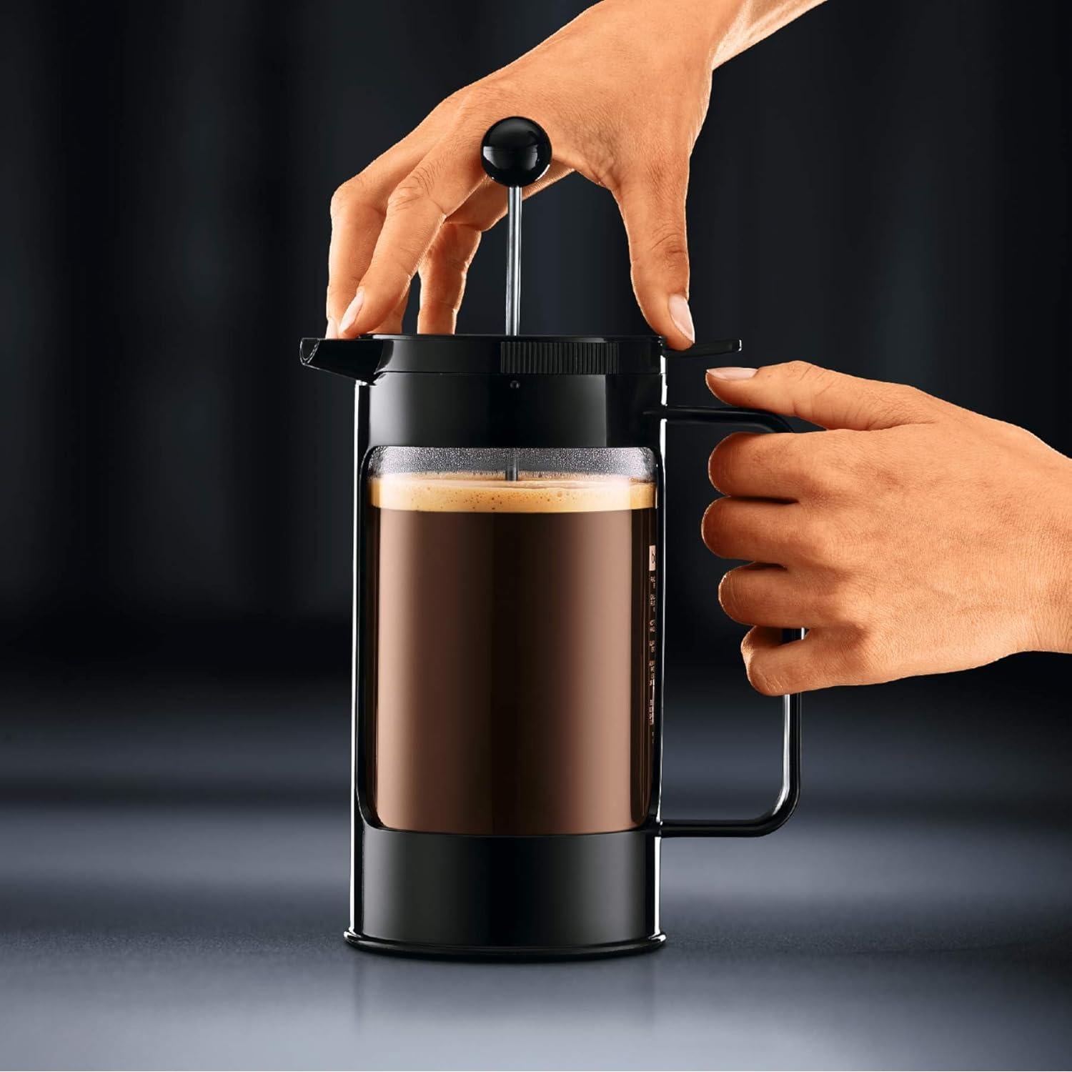 Cafetera de Prensa Francesa Bodum Bean 8 Tazas 1.01L Negra