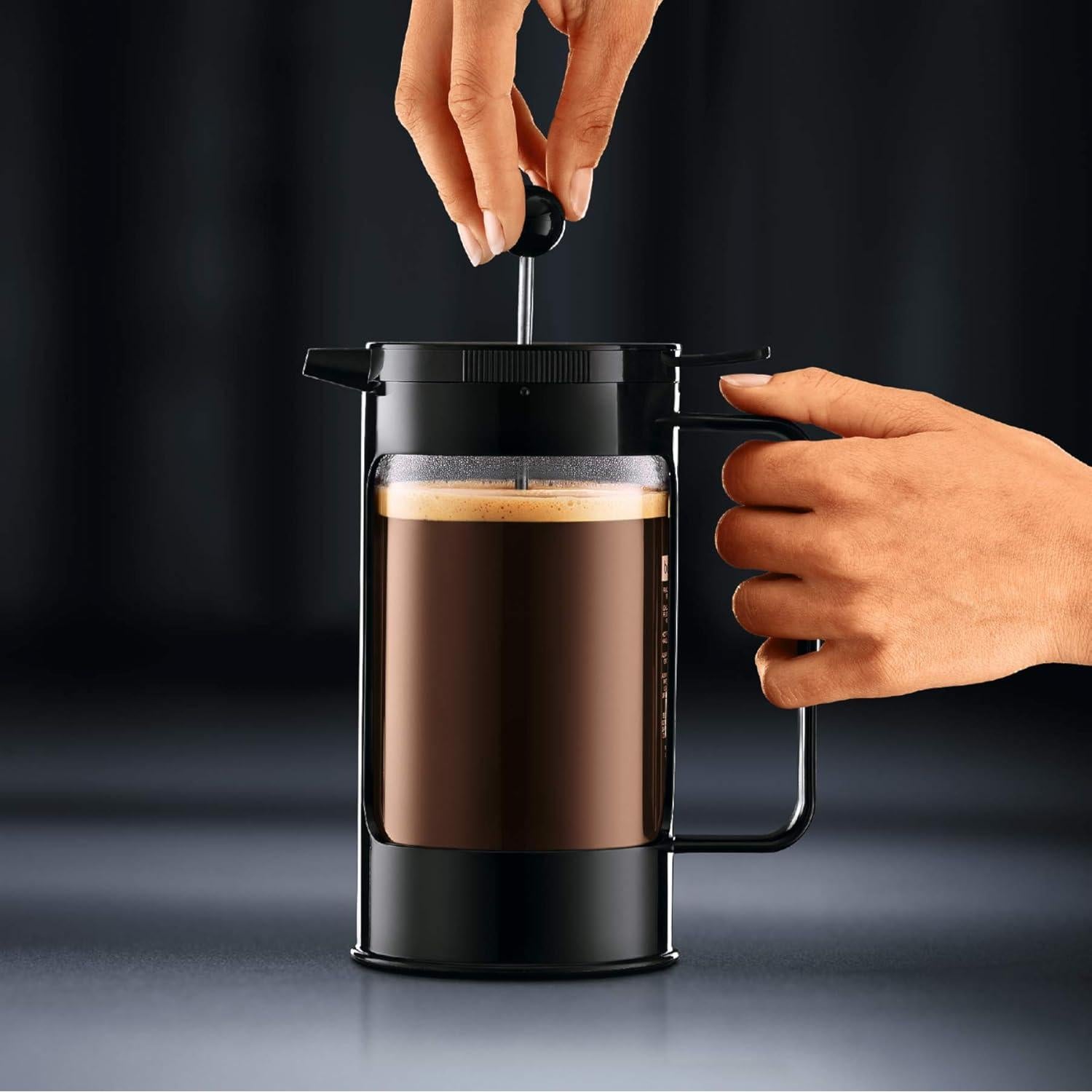 Cafetera de Prensa Francesa Bodum Bean 8 Tazas 1.01L Negra