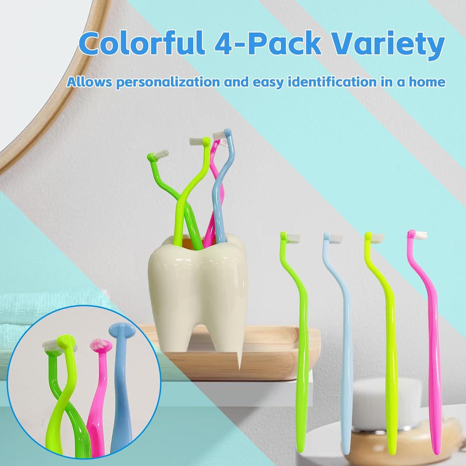Cepillos de Dientes Ortodónticos Ceonam 4-Pack Ultra Suaves