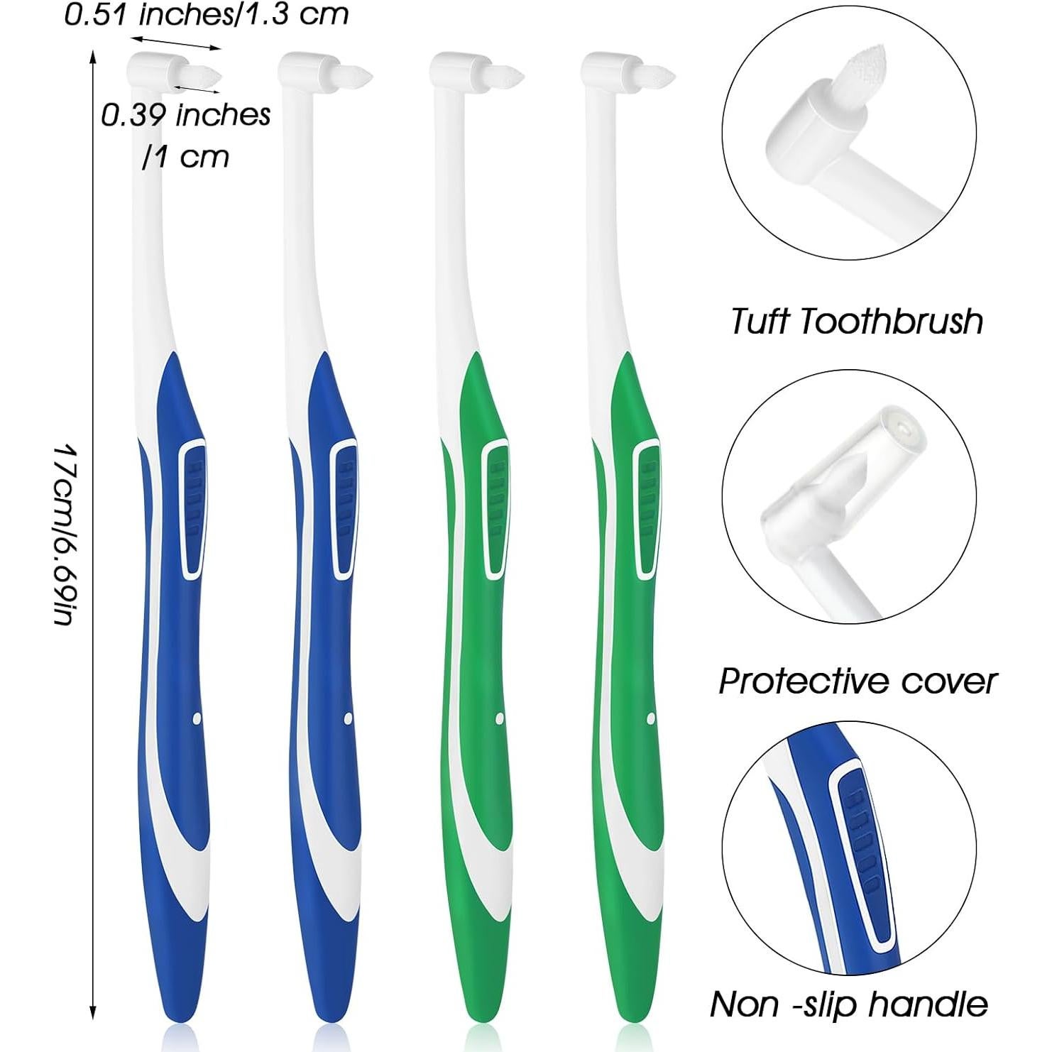 4 Cepillos Interdentales Tufted WLLHYF para Ortodoncia