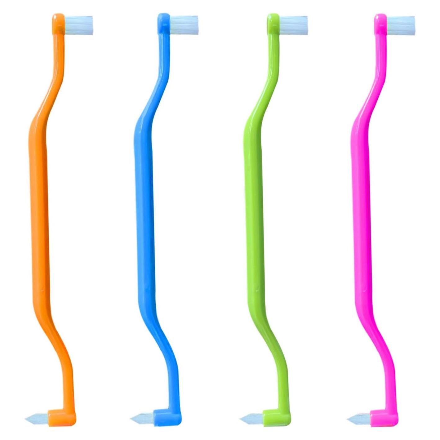 Cepillo de Dientes Ortodóntico FRUTA 4 Piezas Compacto