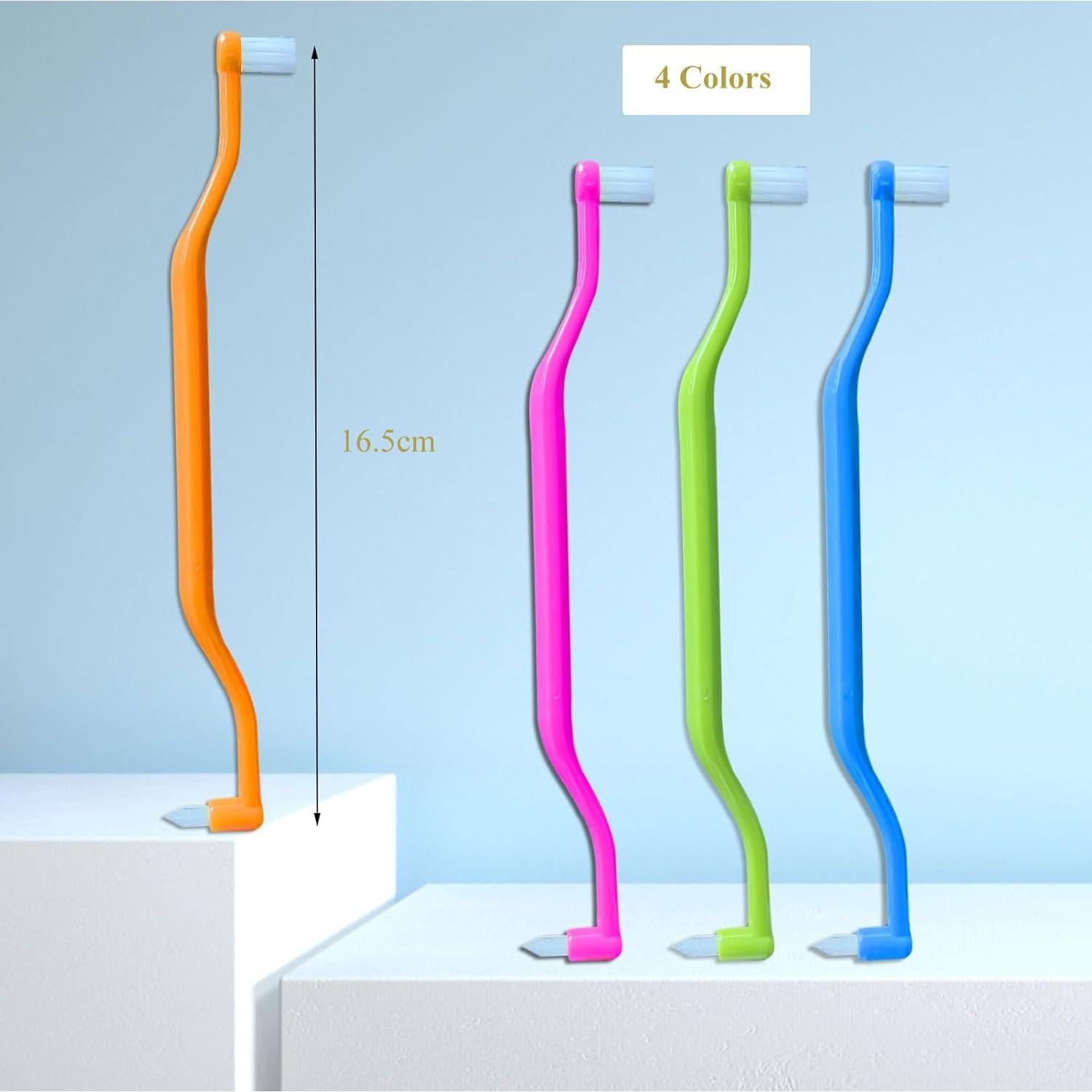 Cepillo de Dientes Ortodóntico FRUTA 4 Piezas Compacto