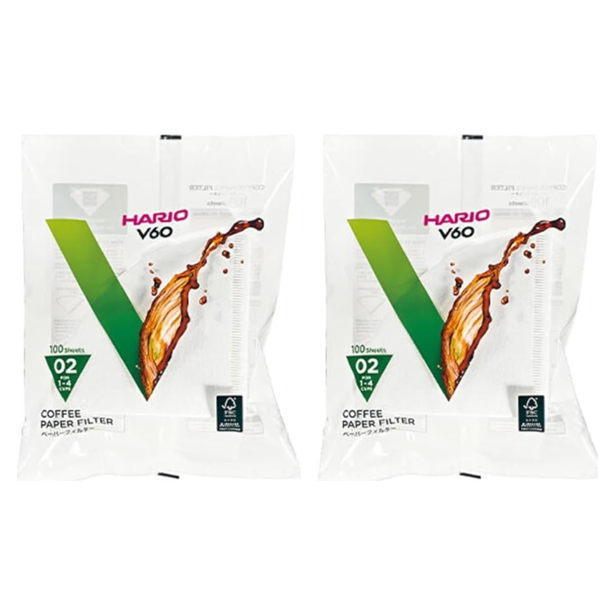 Filtros de café de papel Hario V60 Tamaño 02 Blanco 200 unidades