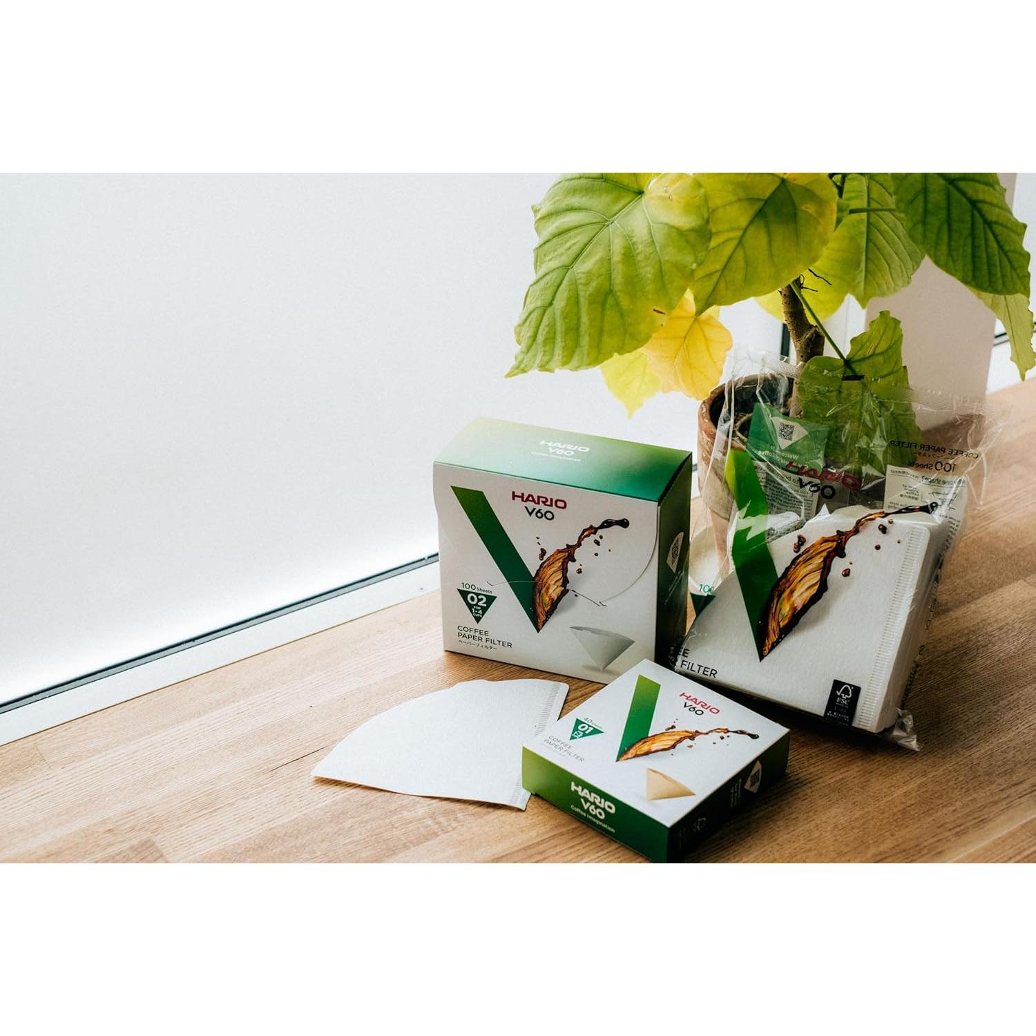 Filtros de café de papel Hario V60 Tamaño 02 Blanco 200 unidades