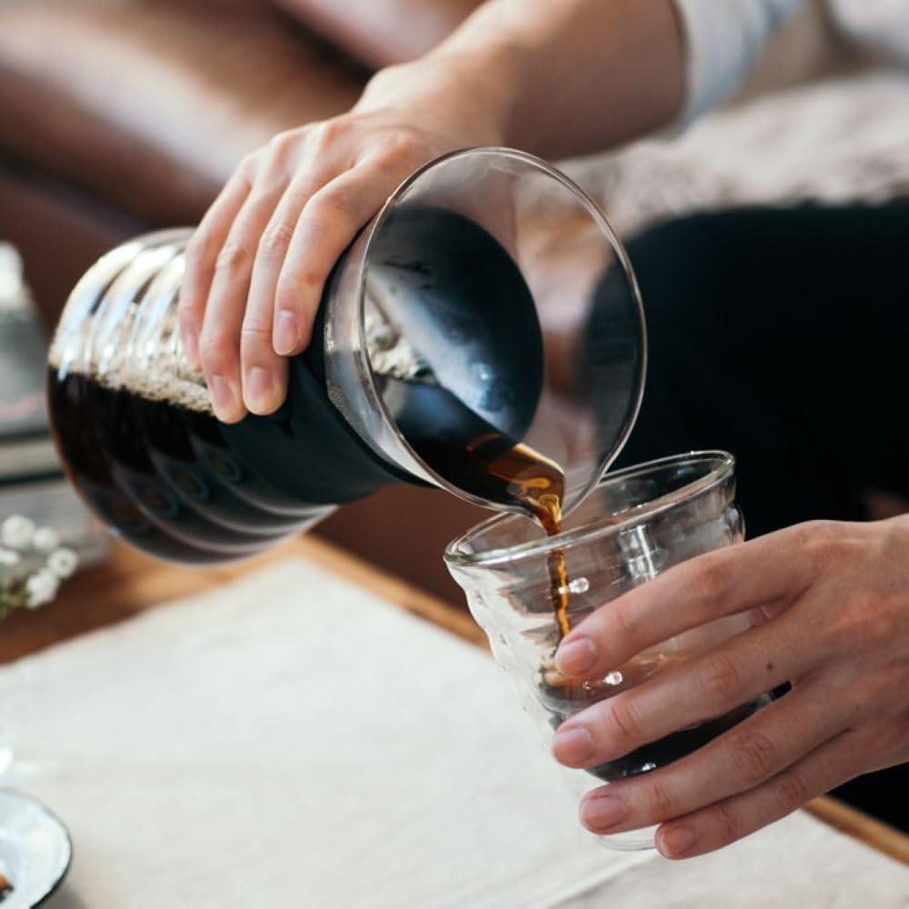 Decantador de café Hario V60 700ml Vidrio Negro con Filtro