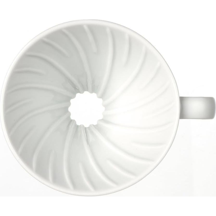 Kit de Café por Goteo Hario V60 - Dripper Cerámica, Jarra Vidrio 600ml, 100 Filtros