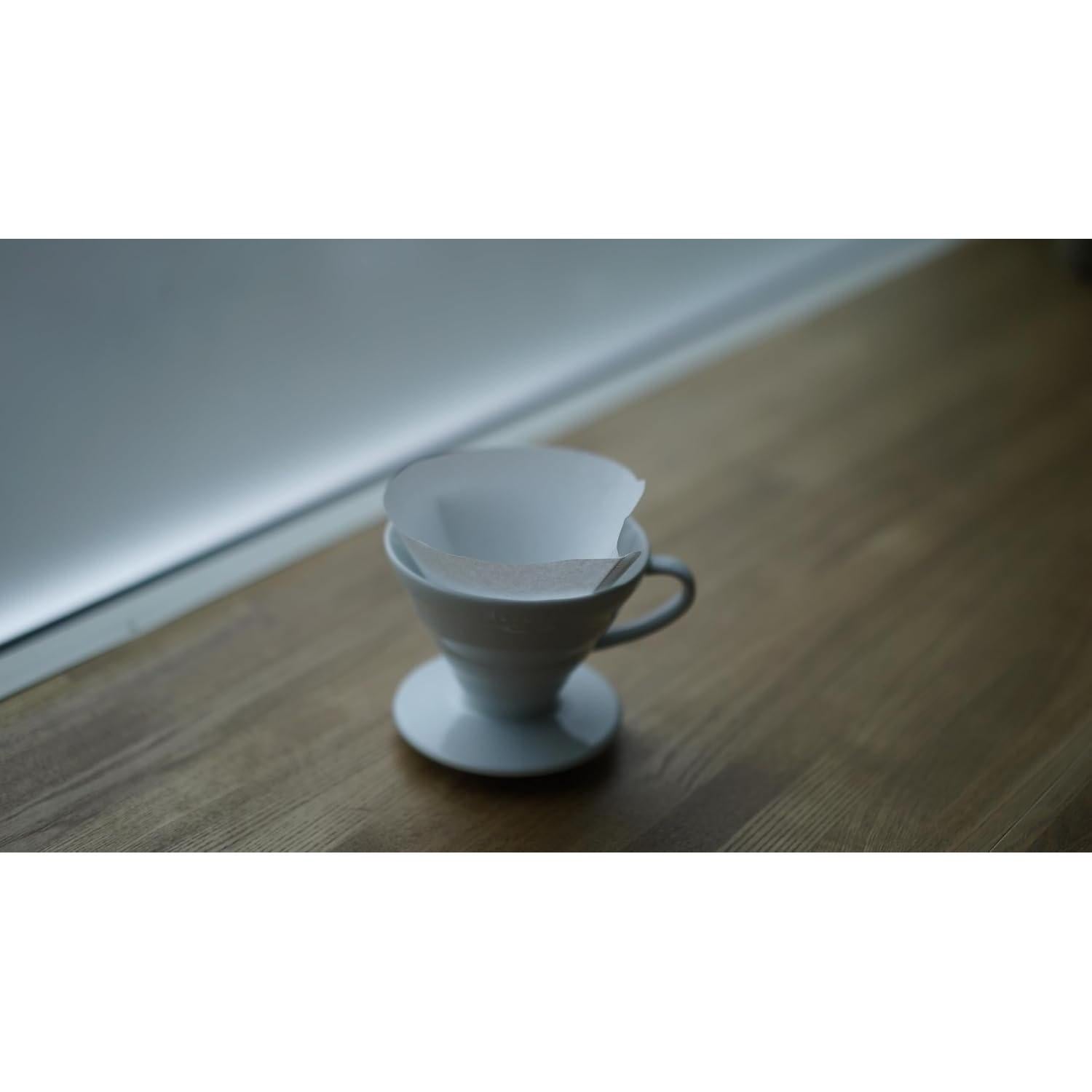 Kit de Café por Goteo Hario V60 - Dripper Cerámica, Jarra Vidrio 600ml, 100 Filtros